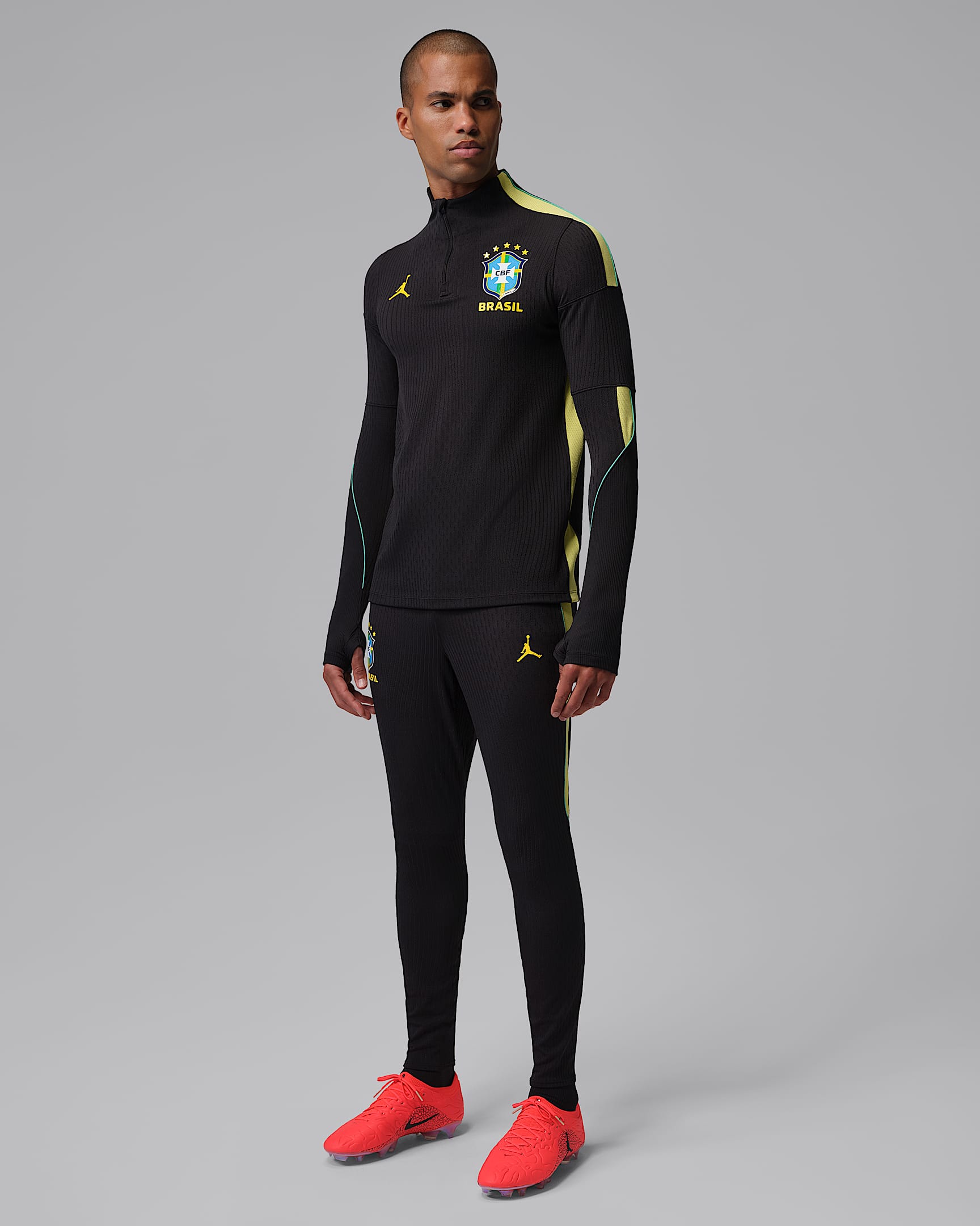 Brazil Strike Elite Men's Jordan Dri-FIT ADV Football Knit Pants - Black/Yellow Pulse/Light Menta/Infrared 23