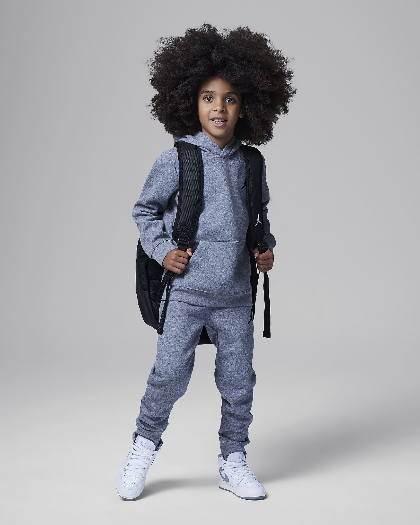 Ensemble deux pièces avec sweat à capuche Jordan MJ Essentials Fleece Pullover Set pour enfant - Carbon Heather