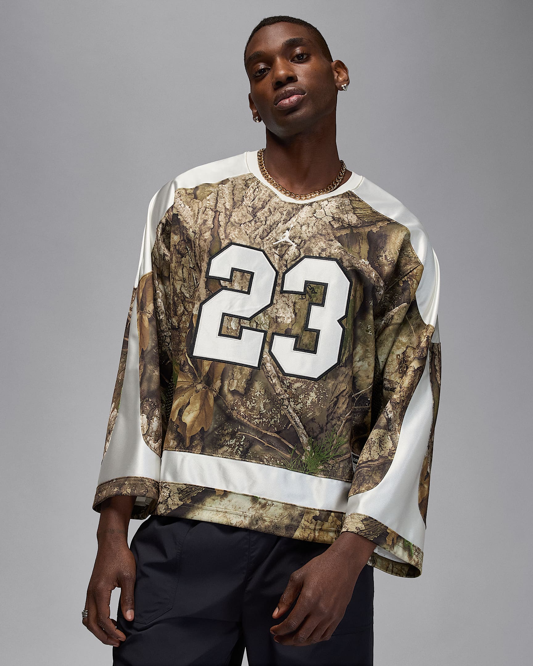 Jordan Brooklyn Men's Realtree Hockey Jersey - Medium Olive/Sail/Sail