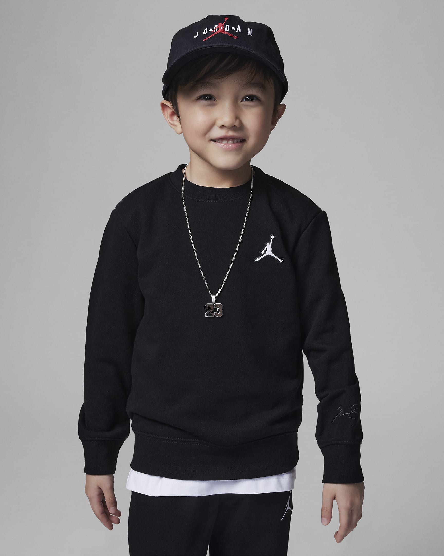 Jordan Essentials French Terry Crew Little Kids' Top - Black