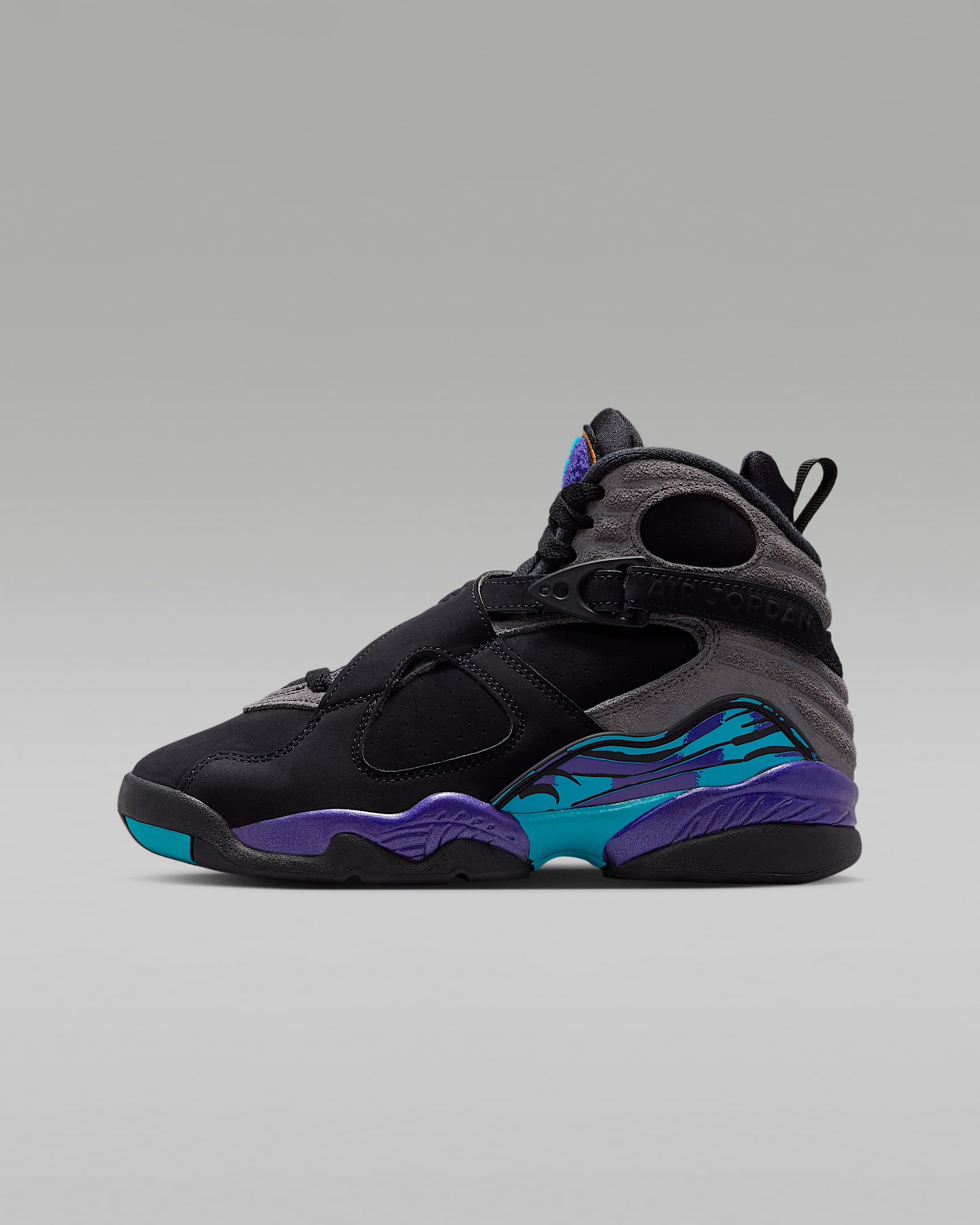 Air Jordan 8 Retro "Aqua" Big Kids' Shoes - Black/Multi-Color/Bright Concord/Multi-Color