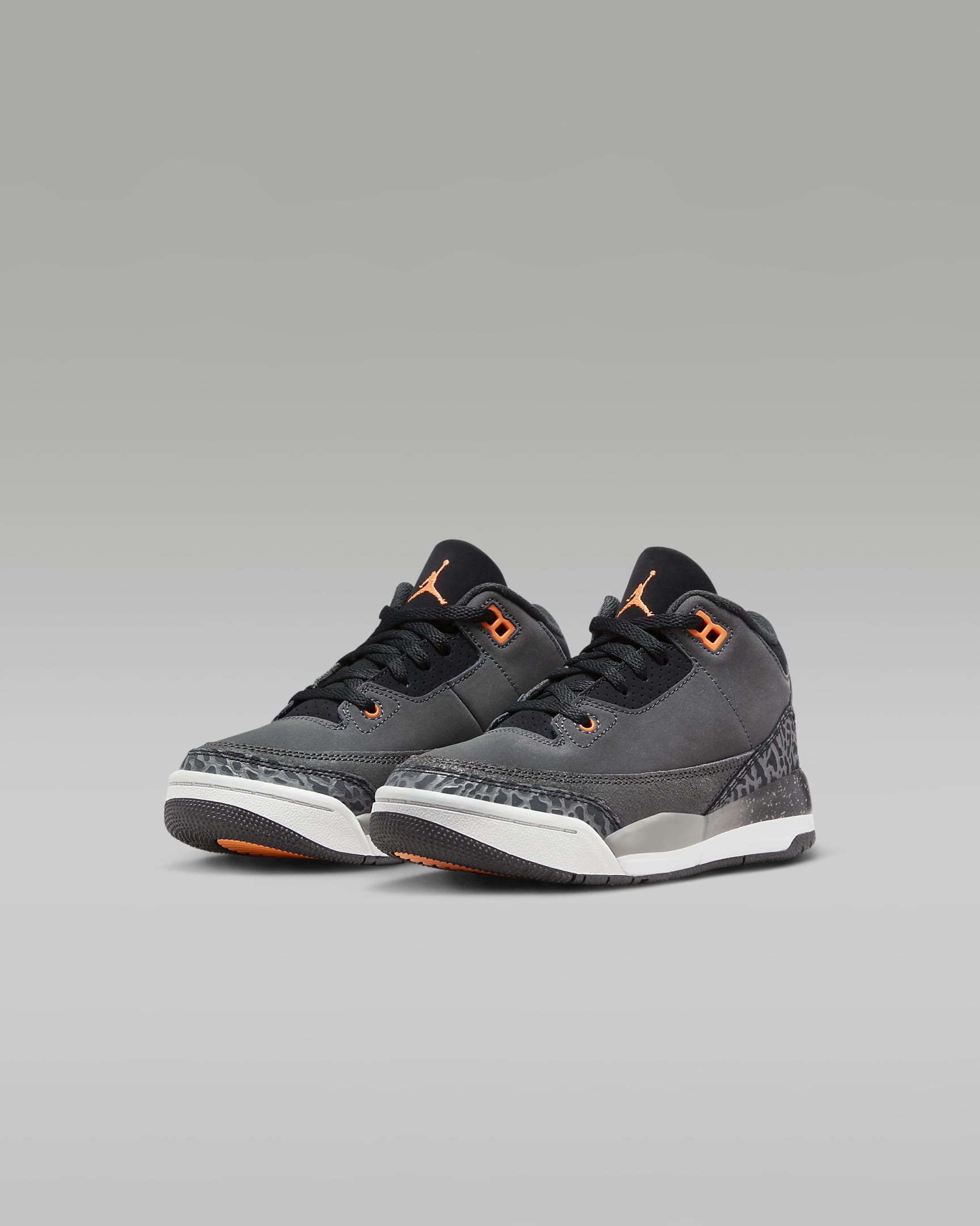 รองเท้าเด็กเล็ก Jordan 3 Retro - Night Stadium/ดำ/Flat Pewter/Total Orange