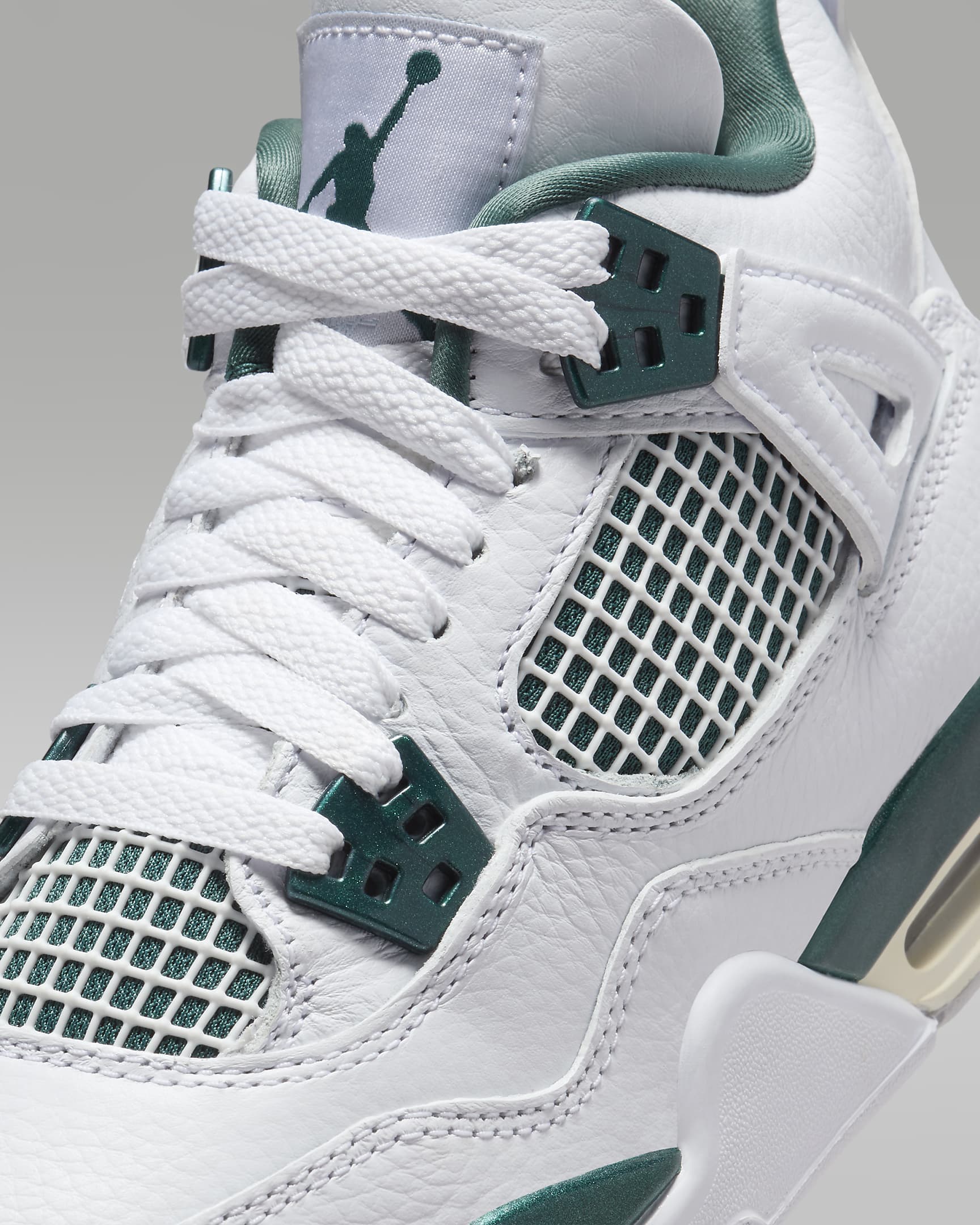 Air Jordan 4 Retro "Oxidized Green" 大童鞋款 - 白色/白色/Neutral Grey/Oxidized Green