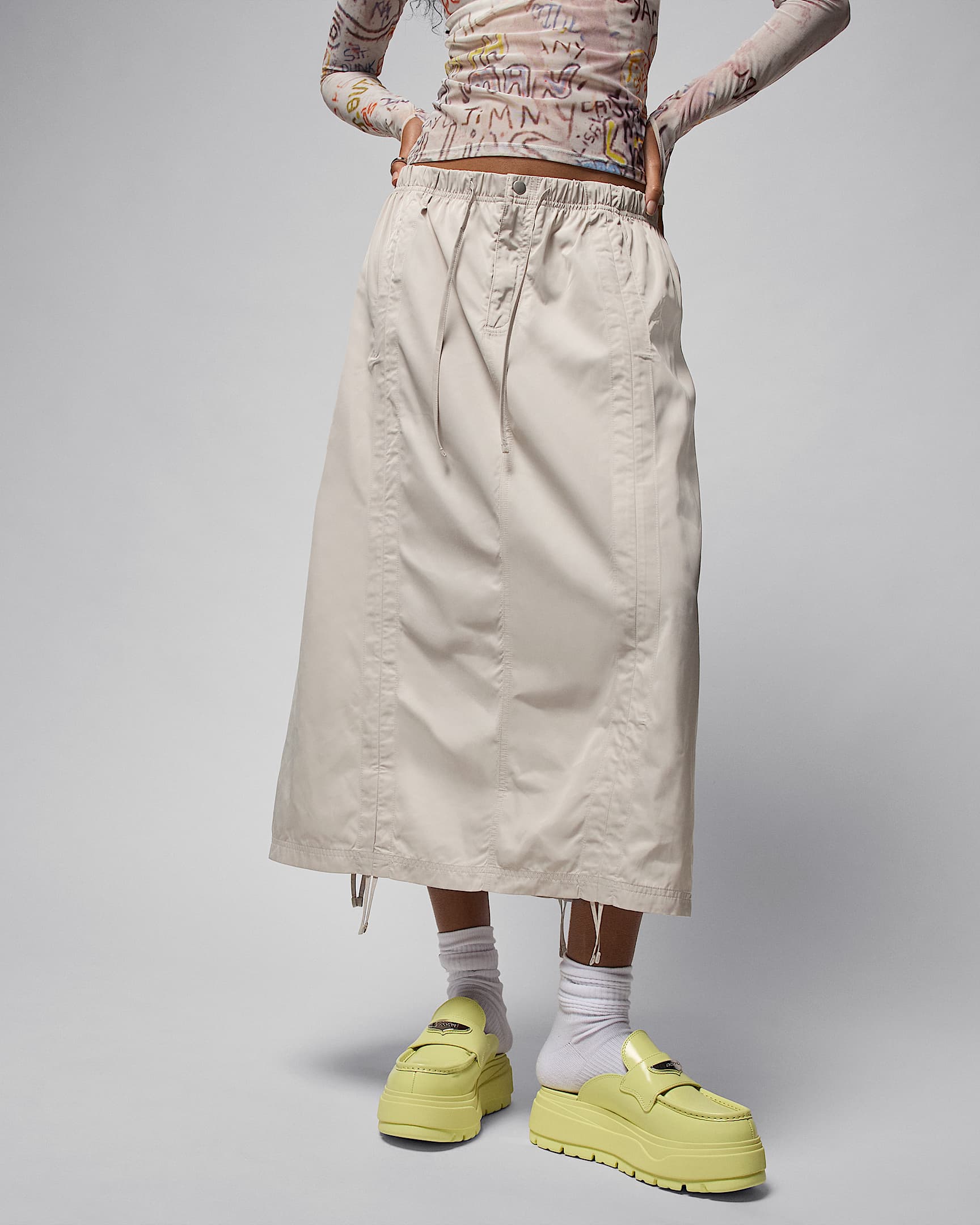 Falda estilo paracaídas para mujer Jordan Flight - Marrón verdoso claro/Marrón verdoso claro