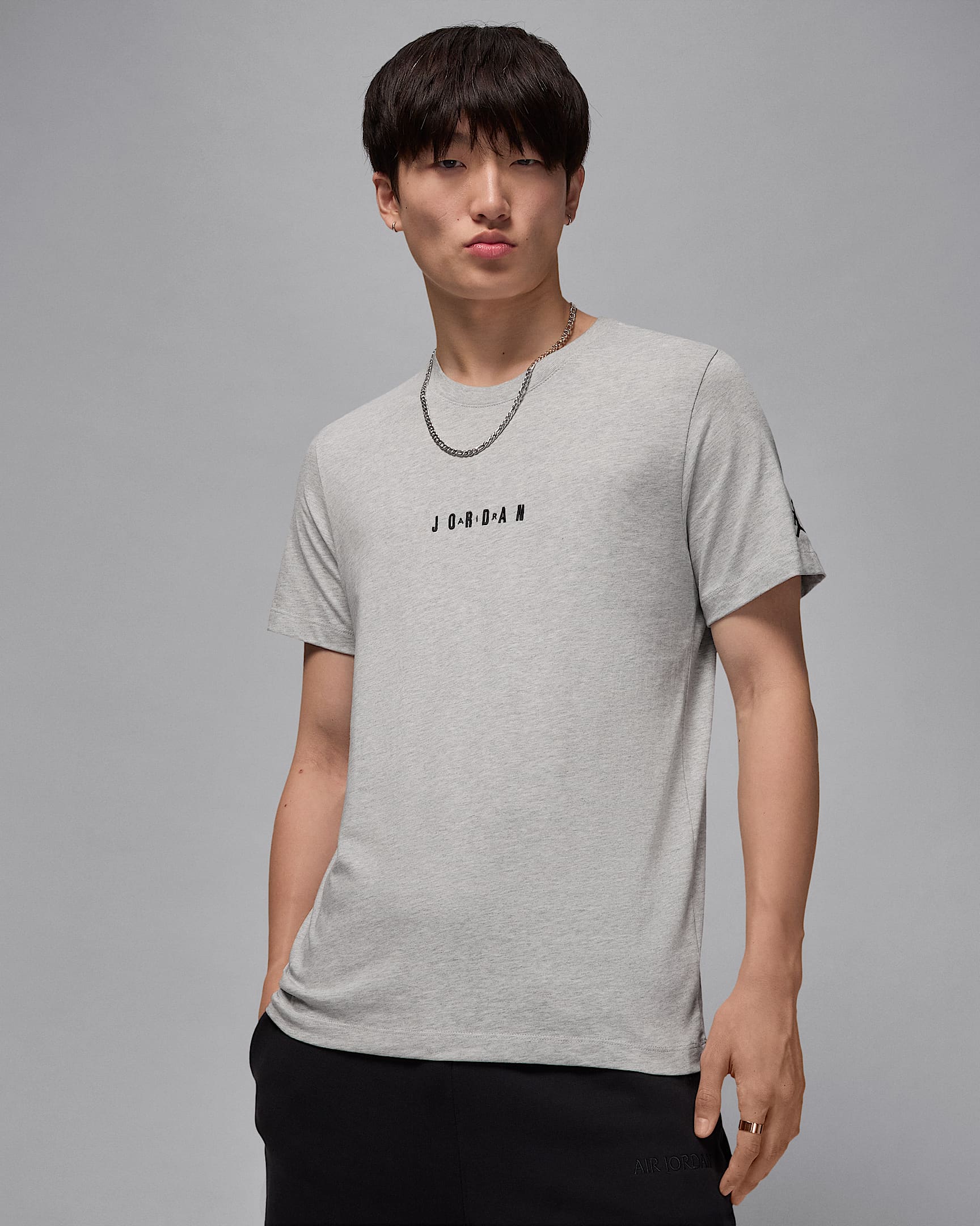Playera para hombre Jordan Air - Gris jaspeado/Negro