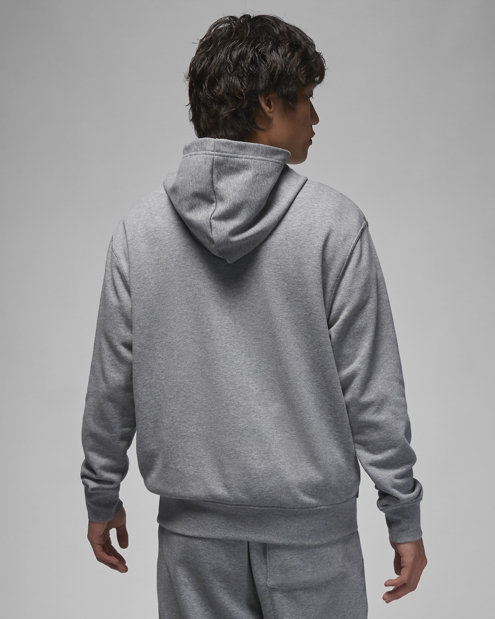 Jordan Essentials Men's Loopback Fleece Pullover Hoodie - Carbon Heather/Carbon Heather/Carbon Heather/White