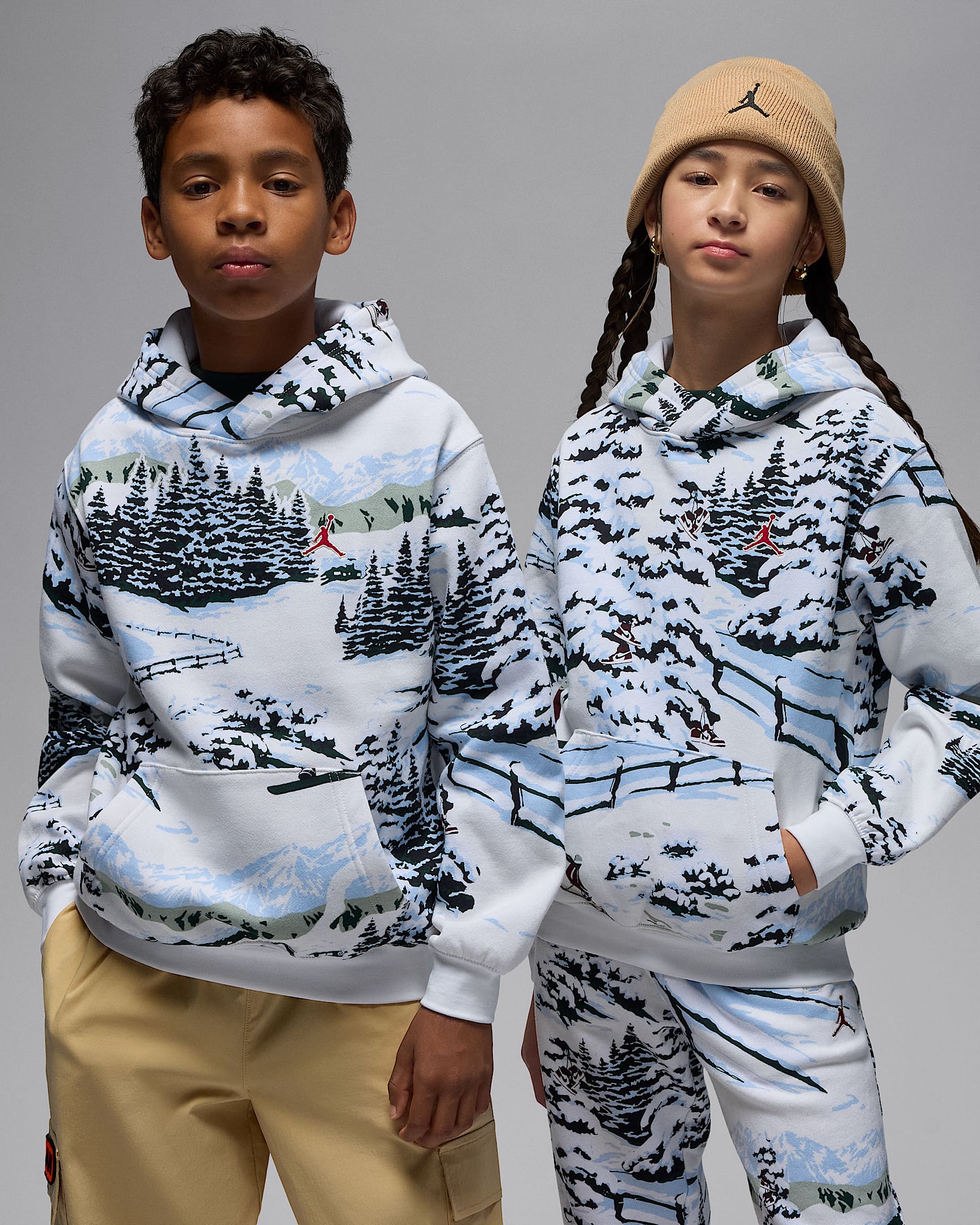 Jordan Brooklyn Fleece Big Kids' Holiday Pullover Hoodie - Sail