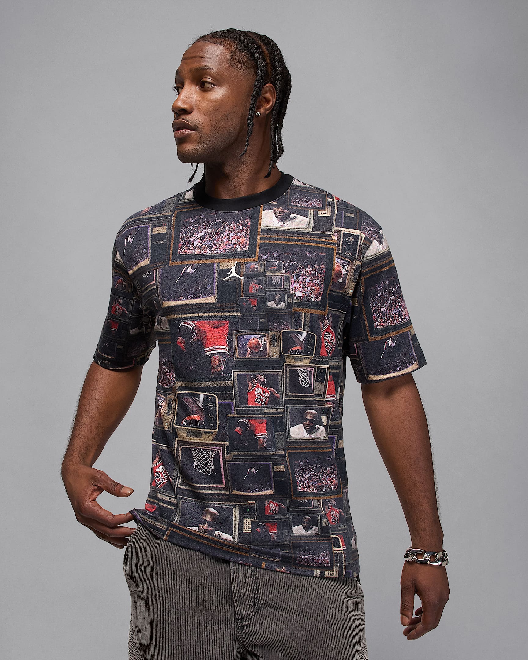 Jordan Brooklyn Men's Printed T-Shirt - Black/Sail