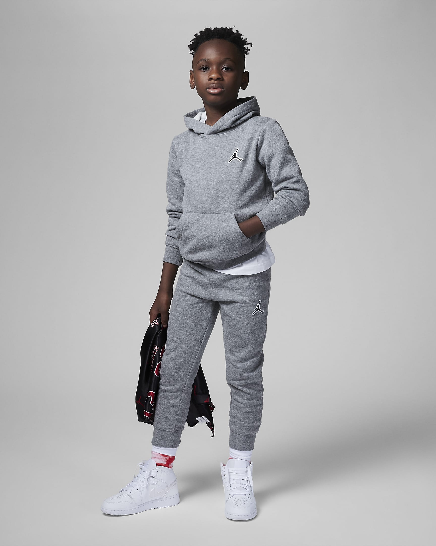 Ensemble avec sweat à capuche et pantalon en tissu Fleece Essentials Jordan pour Jeune enfant - Carbon Heather