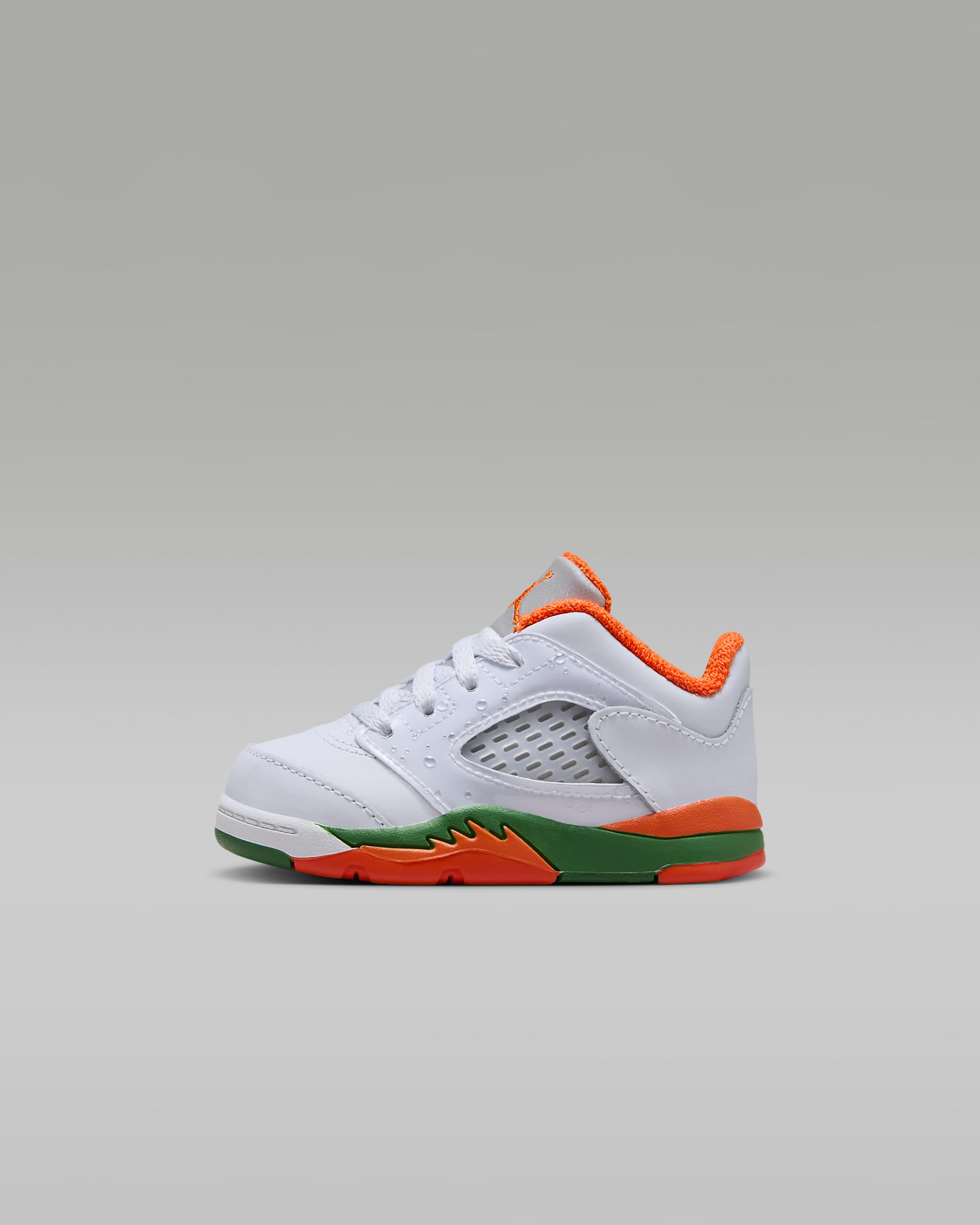 Jordan 5 Retro Low Baby/Toddler Shoes - Football Grey/Pine Green/Brilliant Orange