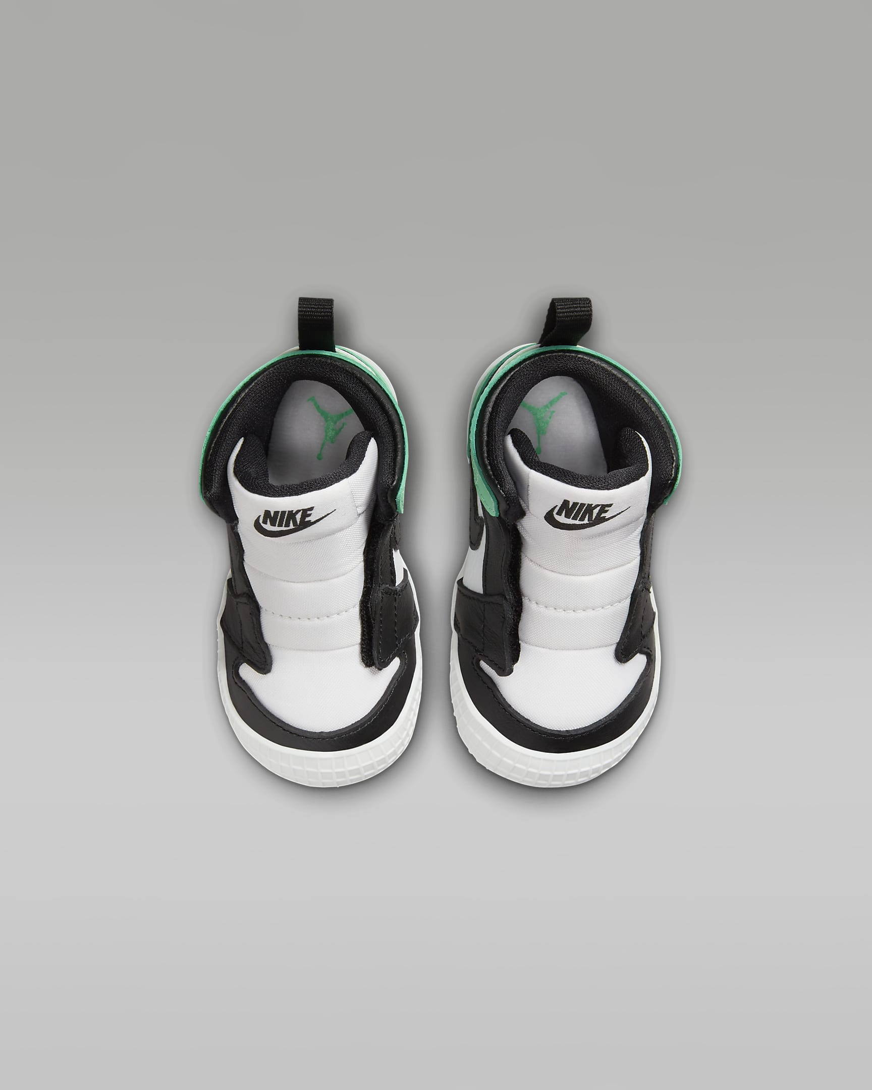 Jordan 1 Baby Cot Bootie - White/Green Glow/Black