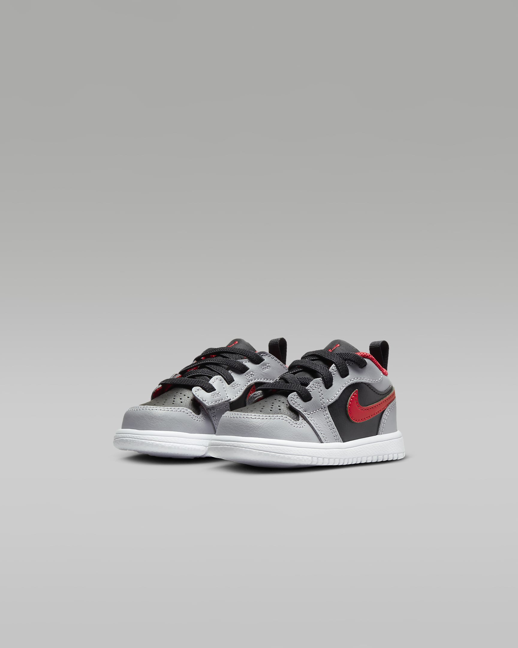 Jordan 1 Low Alt-sko til babyer/småbørn - sort/Cement Grey/hvid/Fire Red