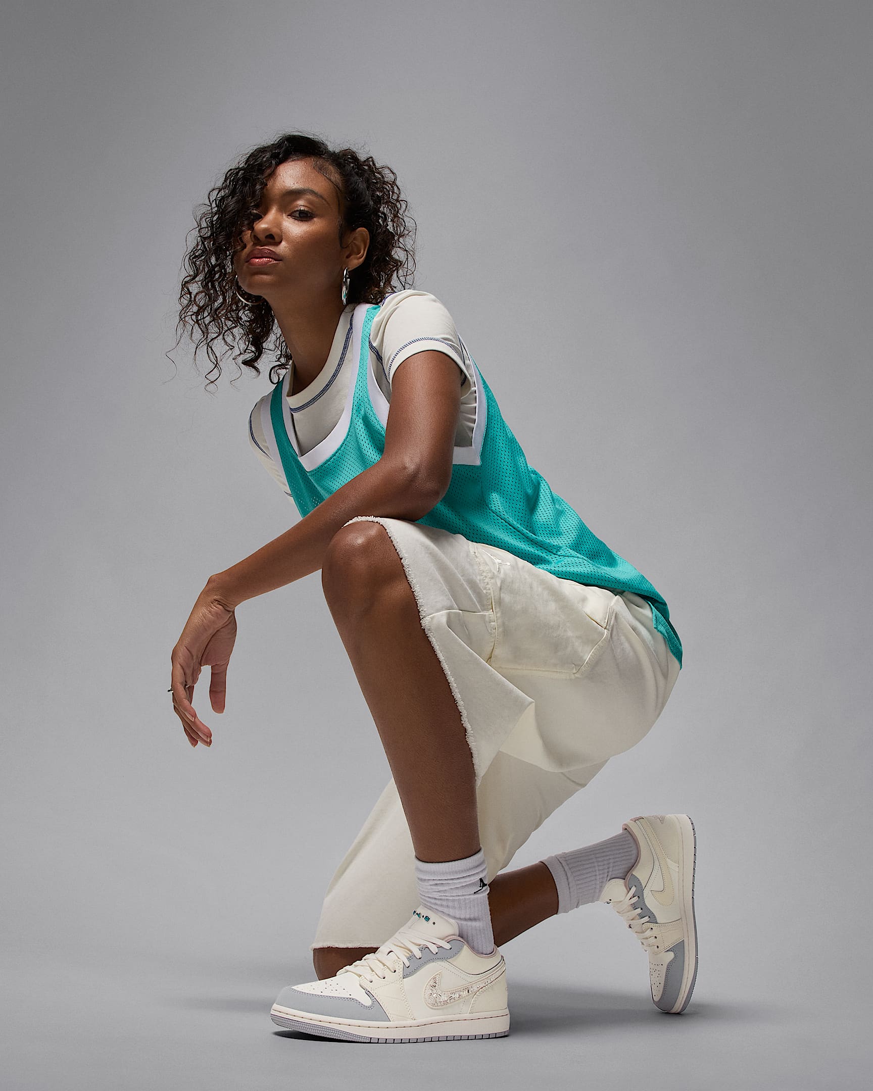 Air Jordan 1 Low Women's Shoes - Sail/Off Noir/Light Smoke Grey/Soft Pearl