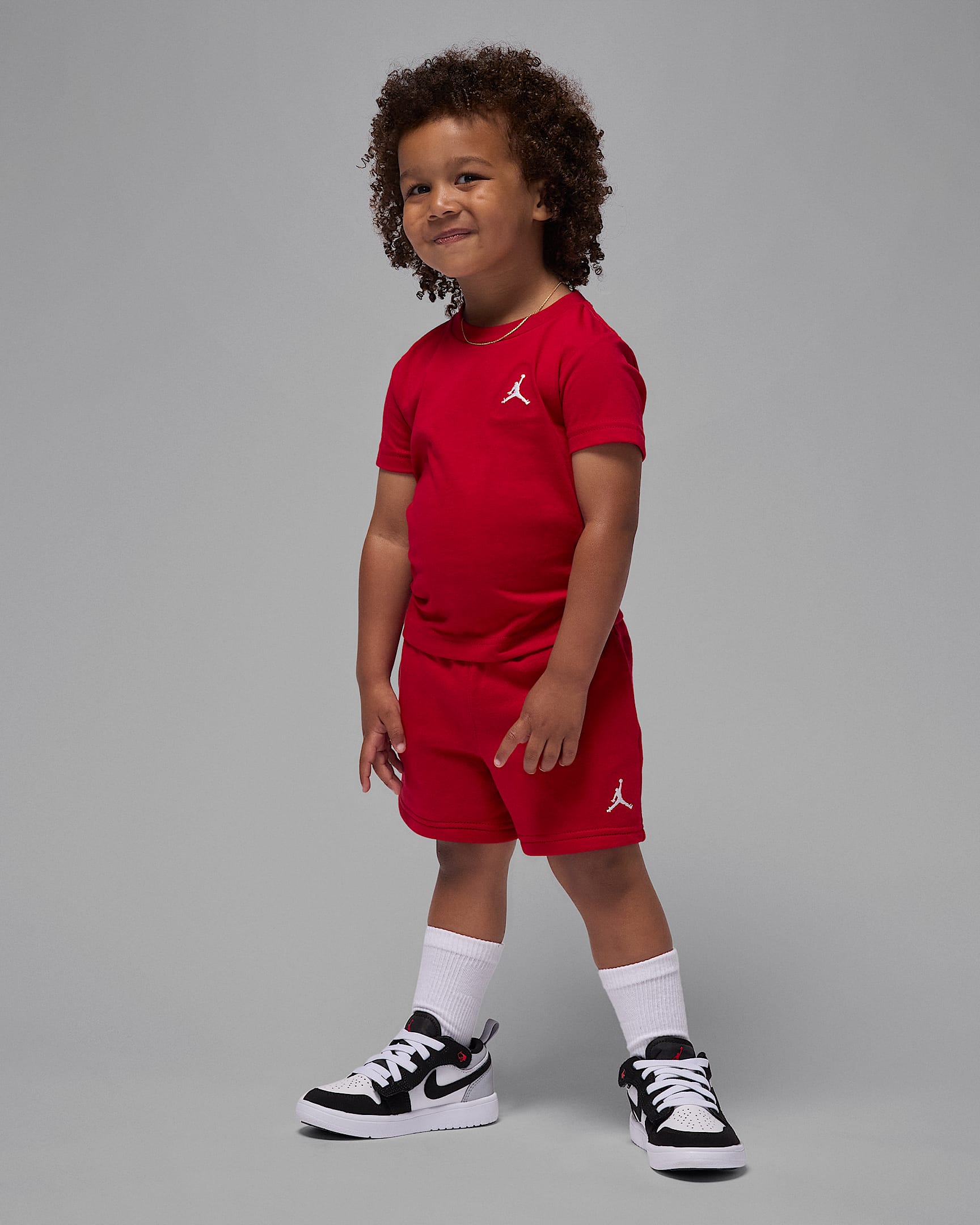 Jordan Brooklyn Essentials Toddler 2-Piece French Terry Shorts Set - Gym Red