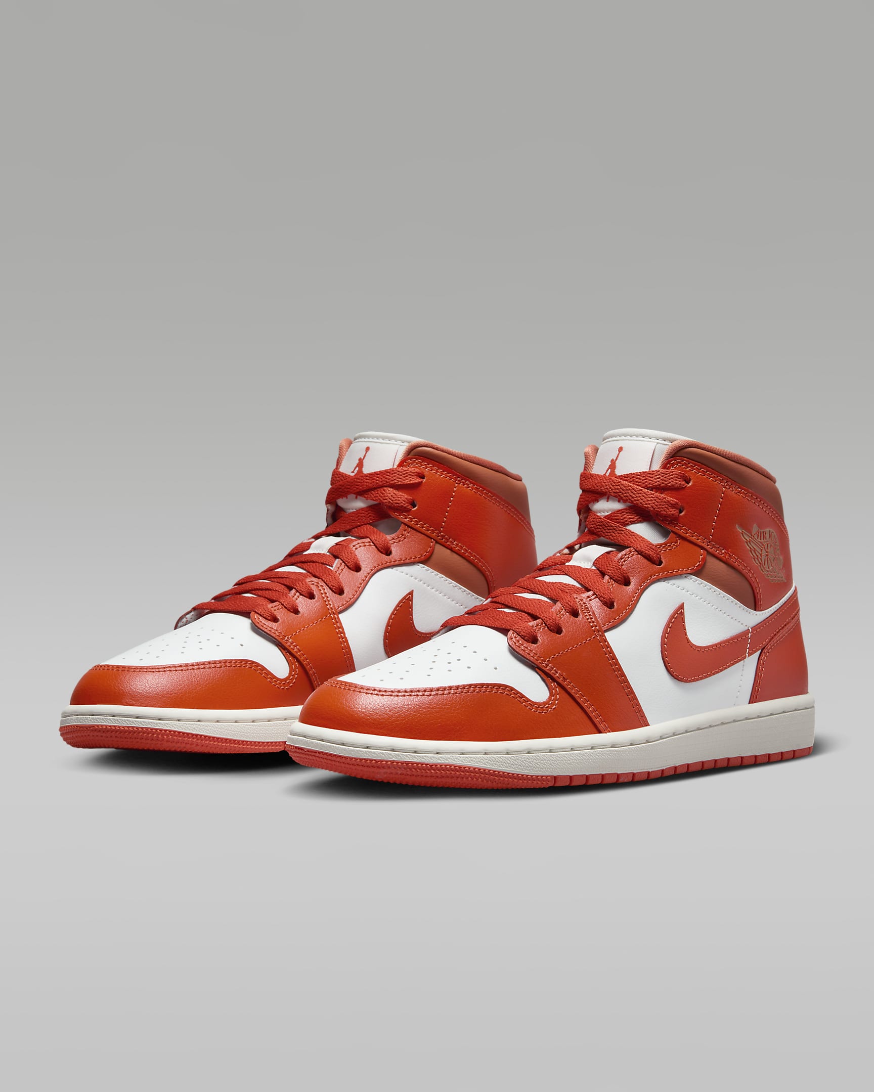 Air Jordan 1 Mid Women's Shoes - Summit White/Amber Brown/Cosmic Clay