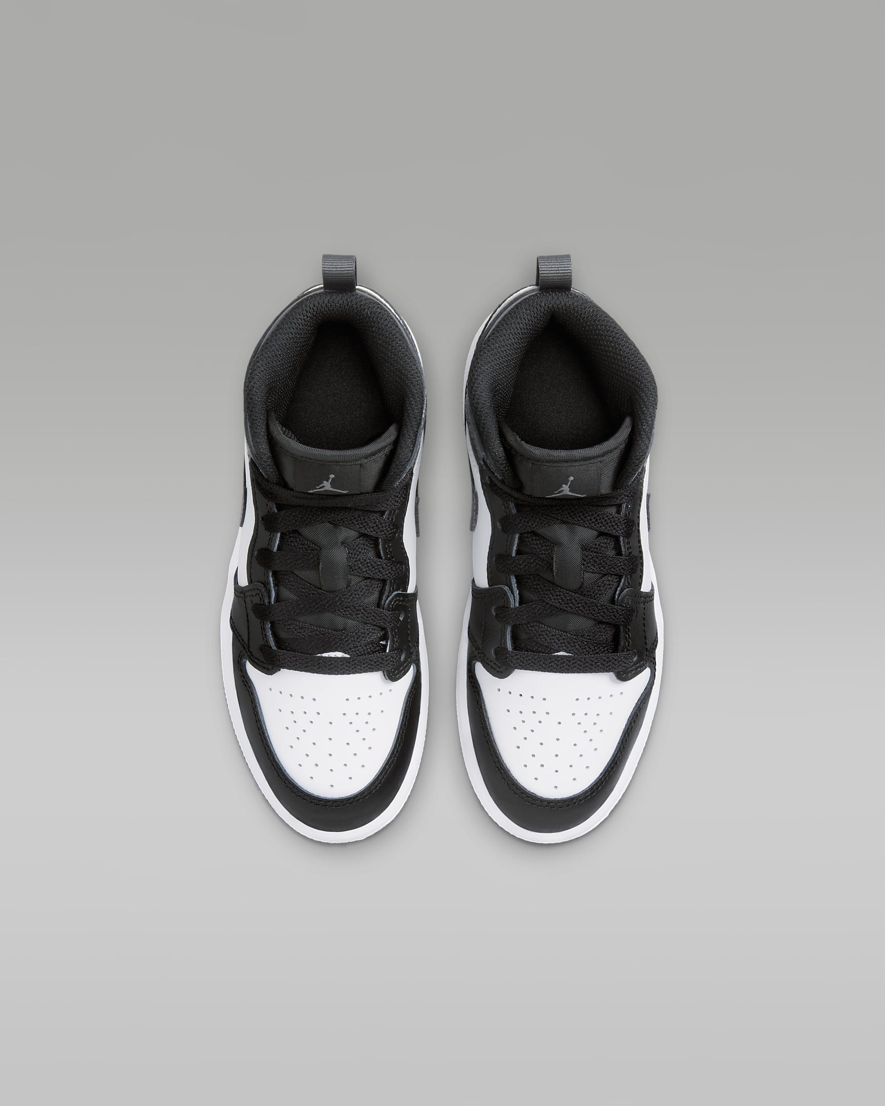 Jordan 1 Mid Little Kids' Shoes - Black/White/Iron Grey