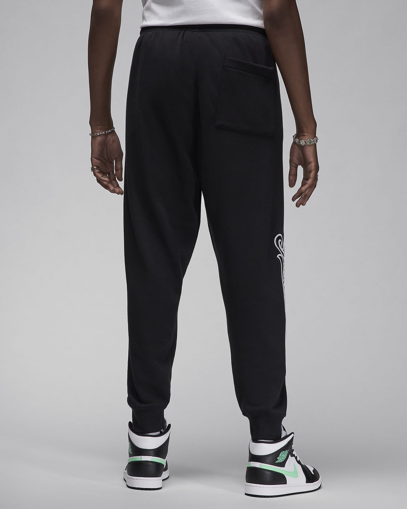 Pantaloni leggeri in fleece Jordan Flight MVP – Uomo - Nero/Bianco/Bianco