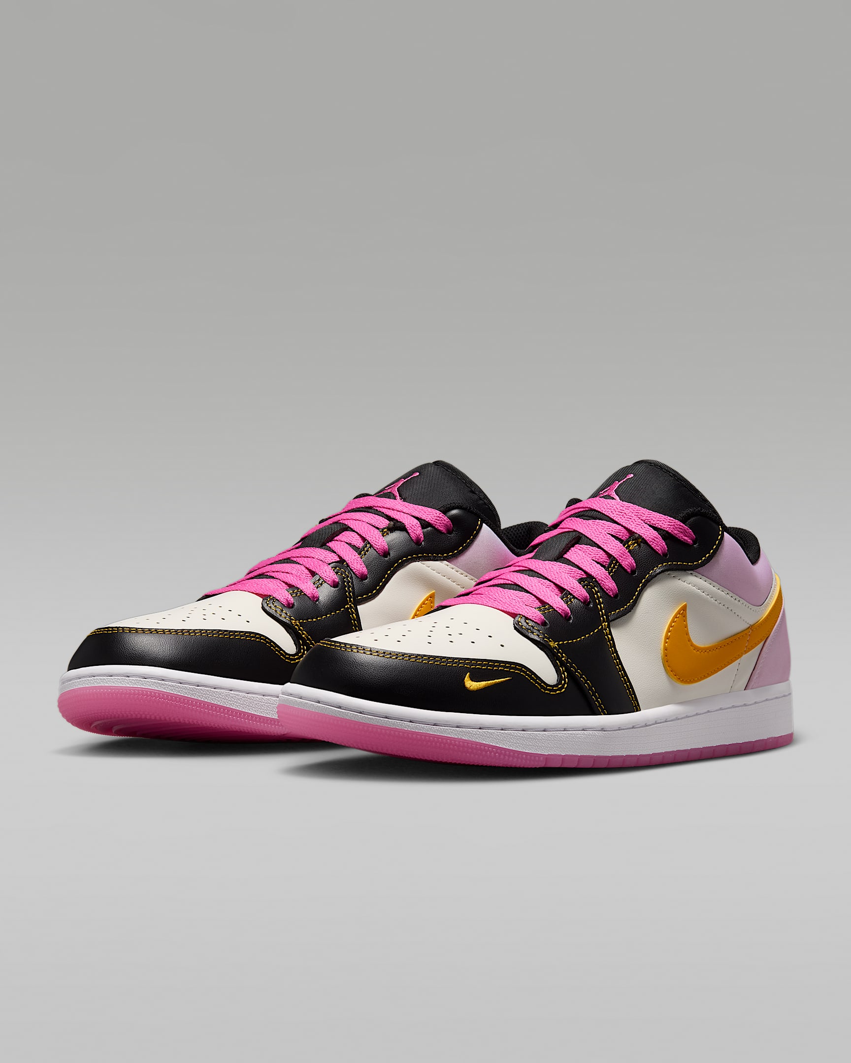 Air Jordan 1 Low SE Men's Shoes - Black/Sail/Pinksicle/University Gold