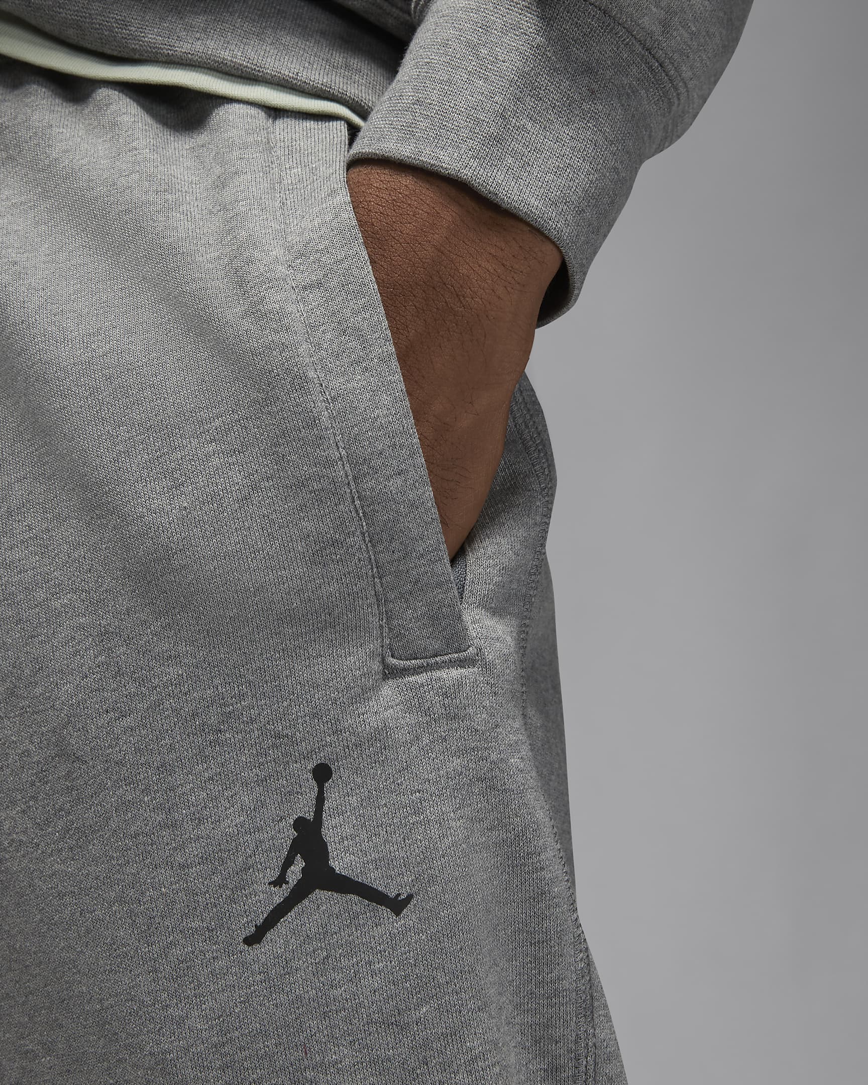 Jordan Dri-FIT Sport fleecebukse til herre - Carbon Heather/Svart