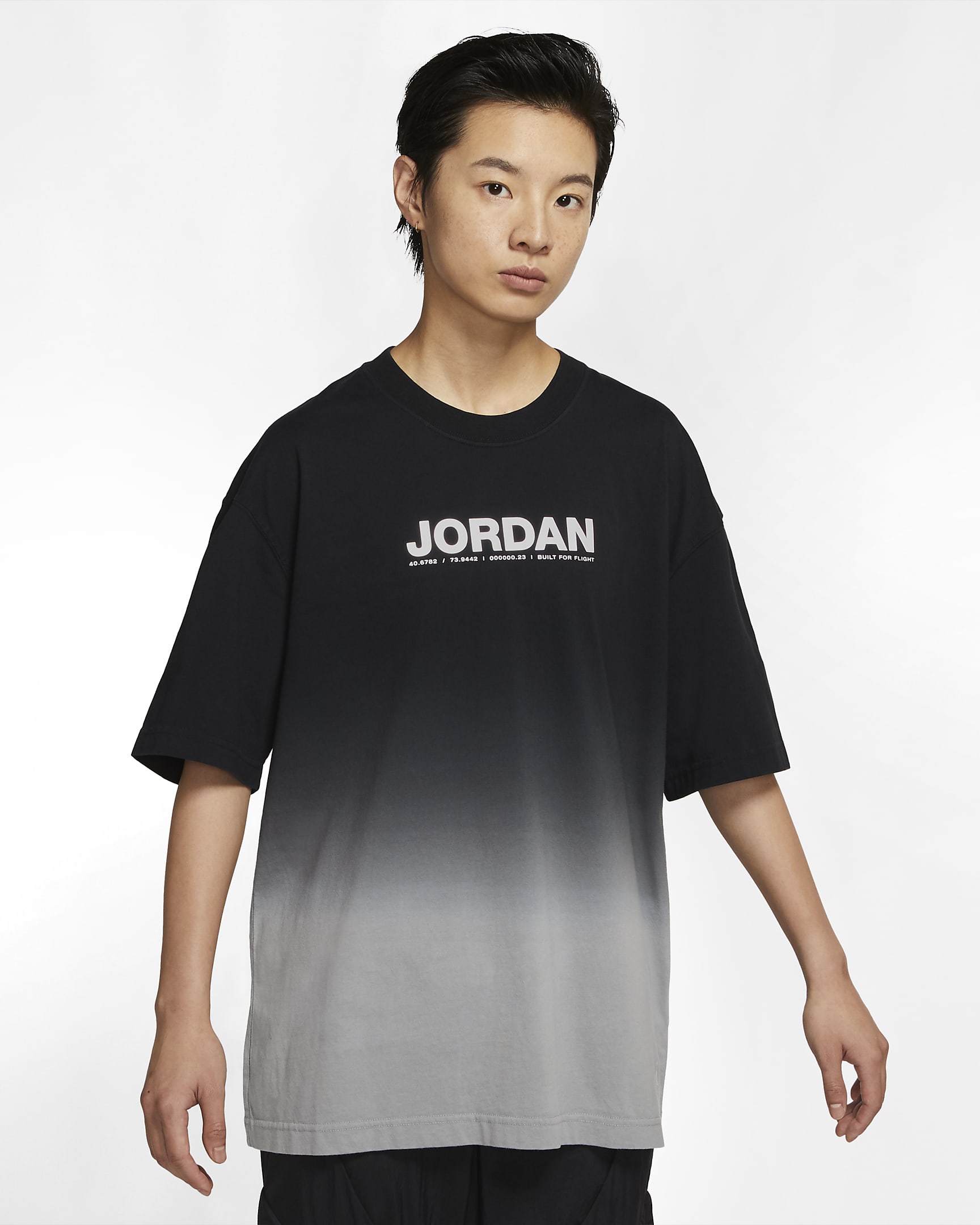 ジョーダン ウィメンズ オーバーサイズ ショートスリーブ Tシャツ - パーティクルグレー/ブラック