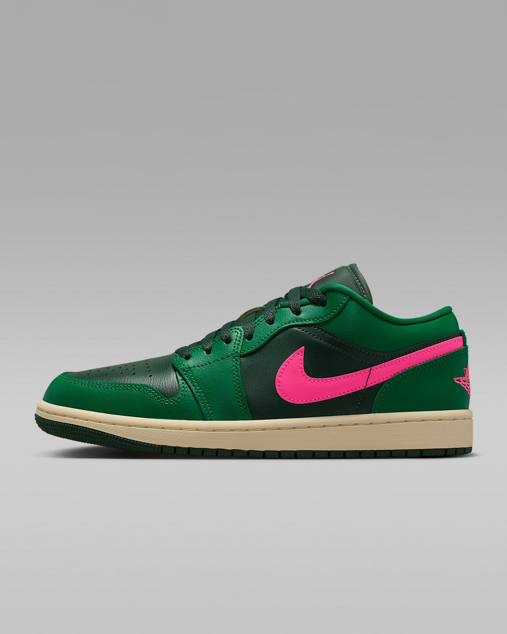 Air Jordan 1 Low Women's Shoes - Malachite/Pink Blast/Coconut Milk/Fir