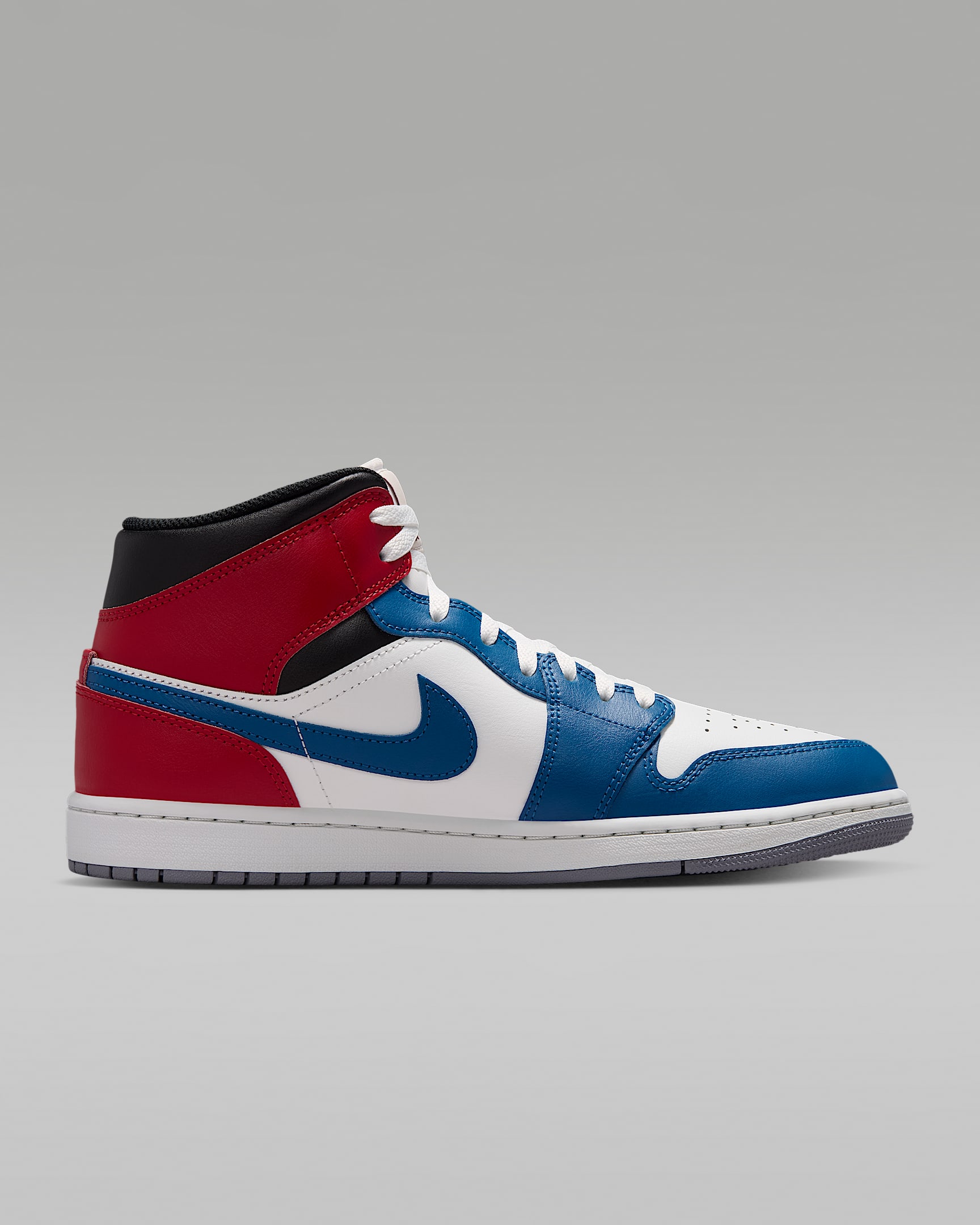 Air Jordan 1 Mid Men's Shoes - True Blue/Varsity Red/Black/Summit White