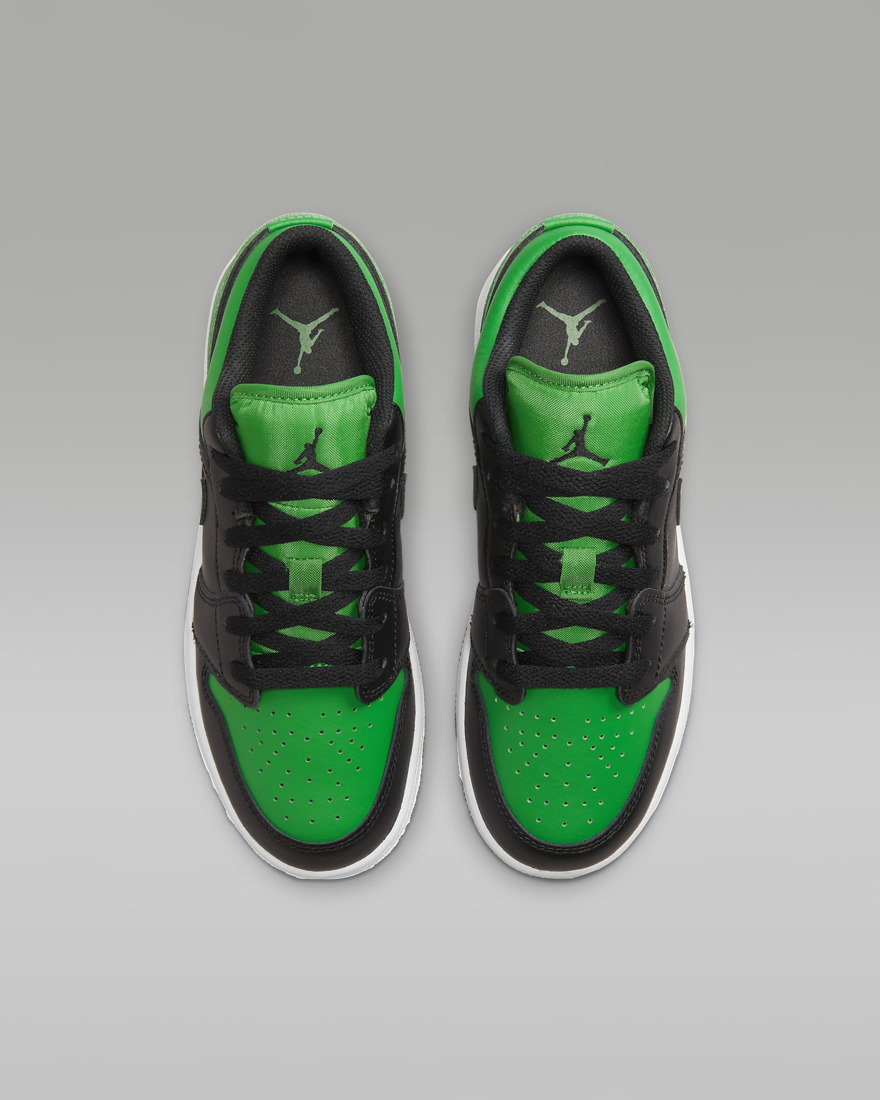 Air Jordan 1 Low Older Kids' Shoes - Black/Lucky Green/White/Black