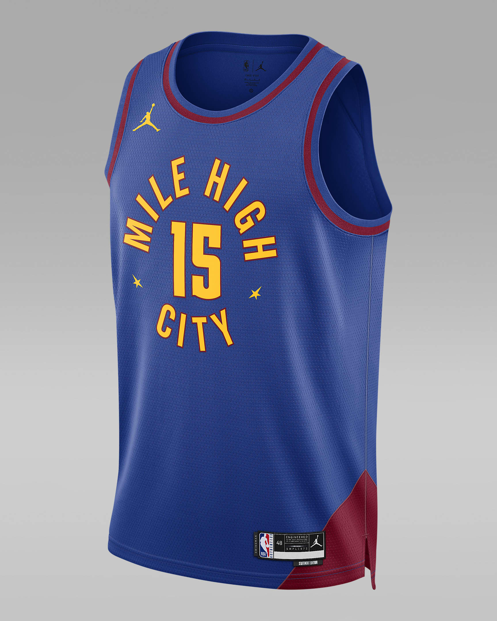 Denver Nuggets Statement Edition Men's Jordan Dri-FIT NBA Swingman Jersey - Rush Blue/Team Crimson