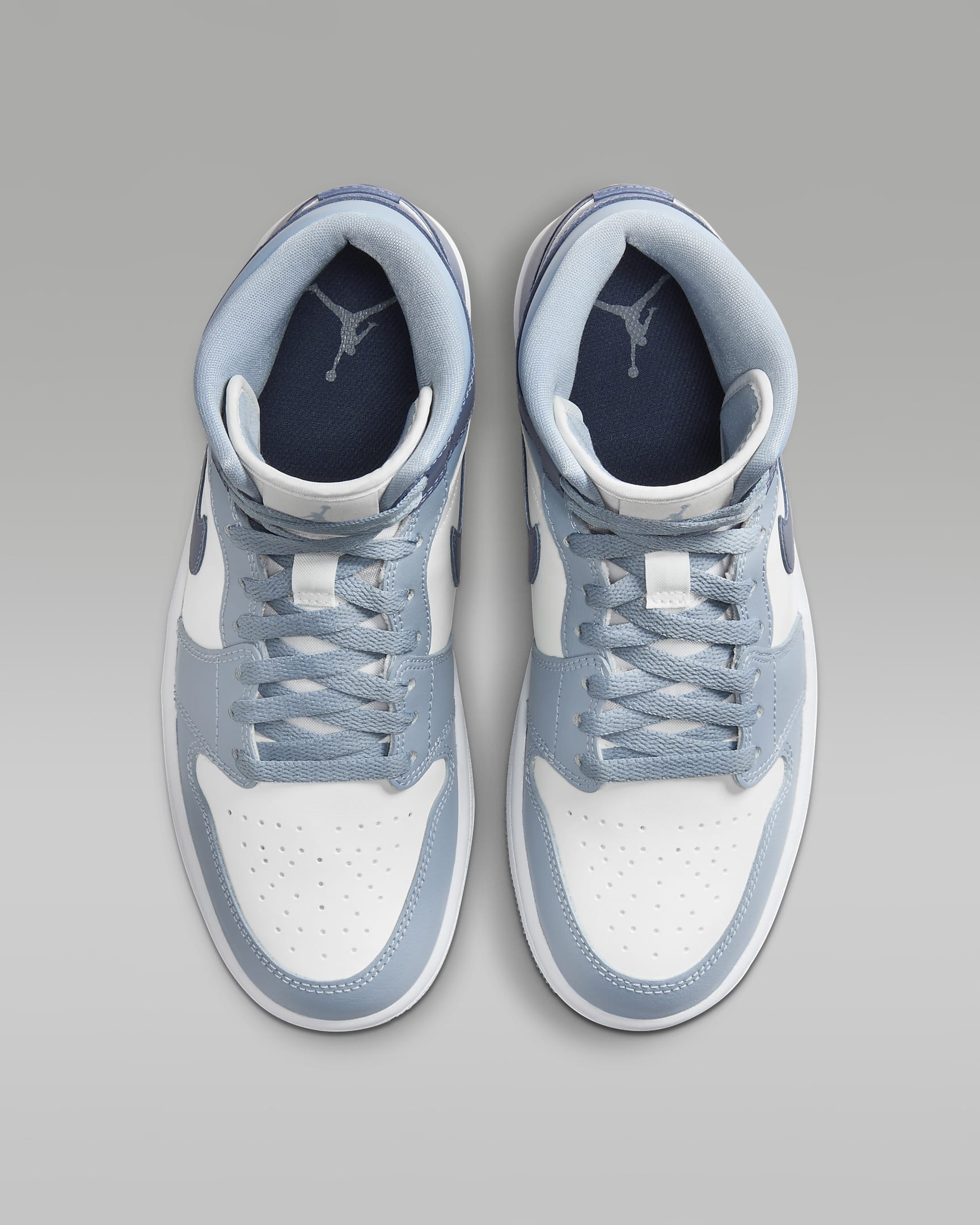 Air Jordan 1 Mid Women's Shoes - Sail/Blue Grey/White/Diffused Blue