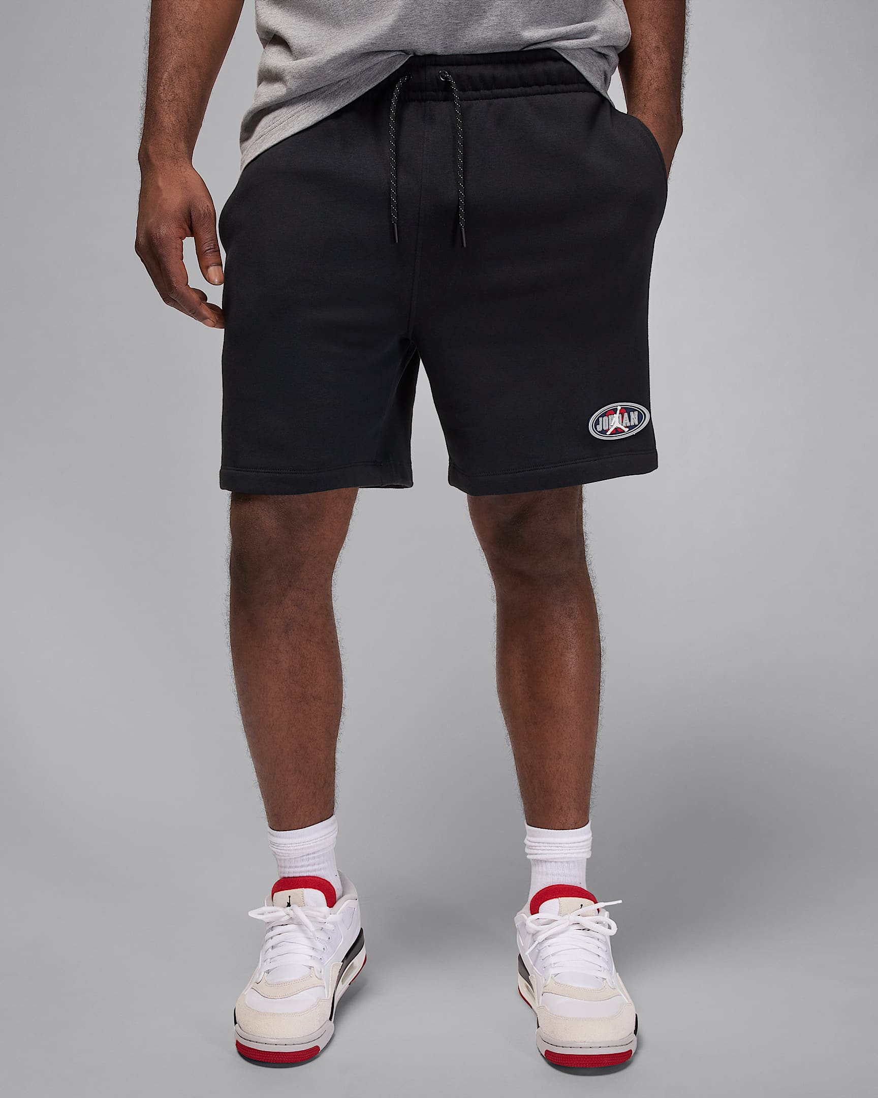 Jordan Brooklyn Fleece Men's Shorts - Black/Light Smoke Grey