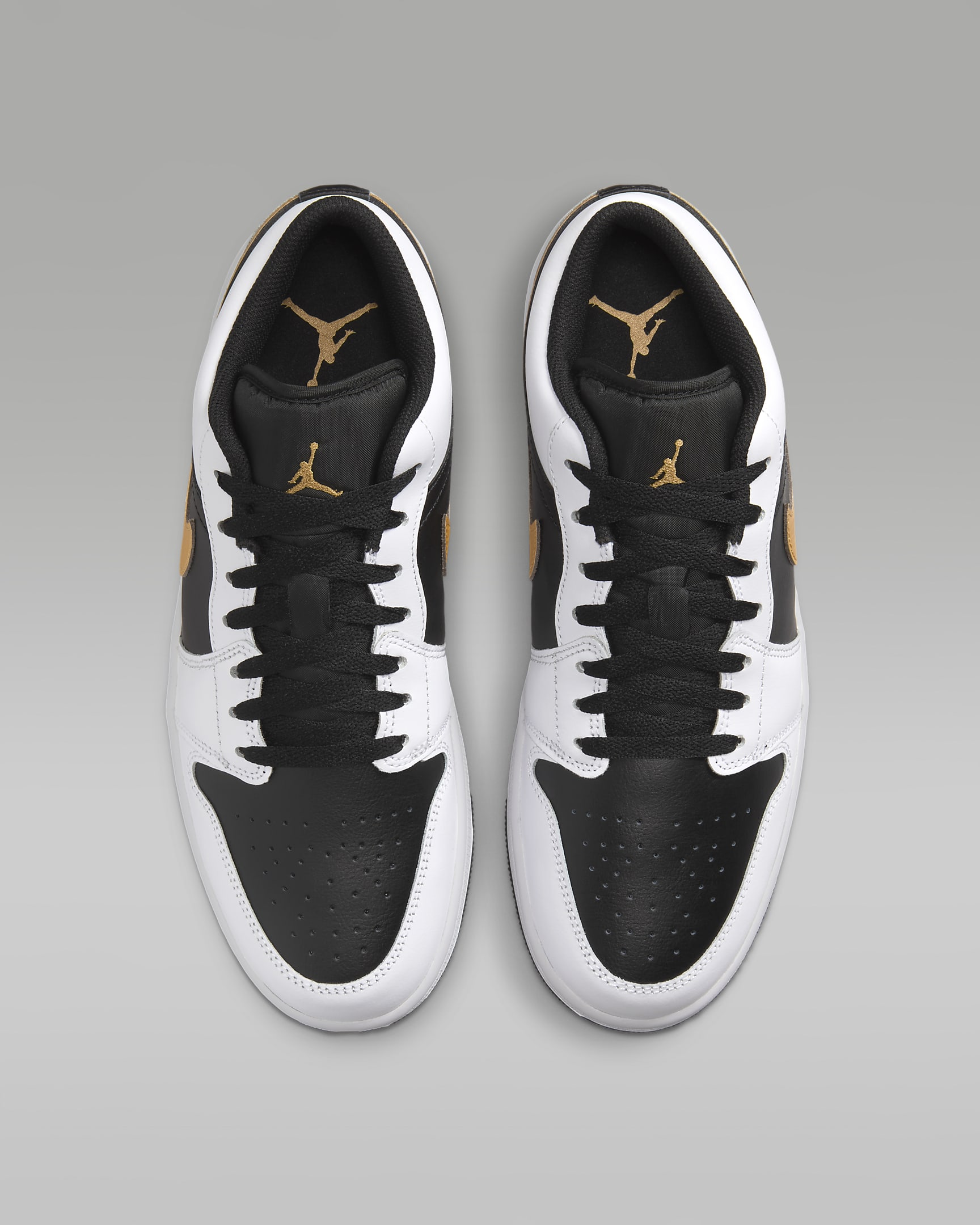 Chaussure Air Jordan 1 Low pour Homme - Blanc/Noir/Metallic Gold