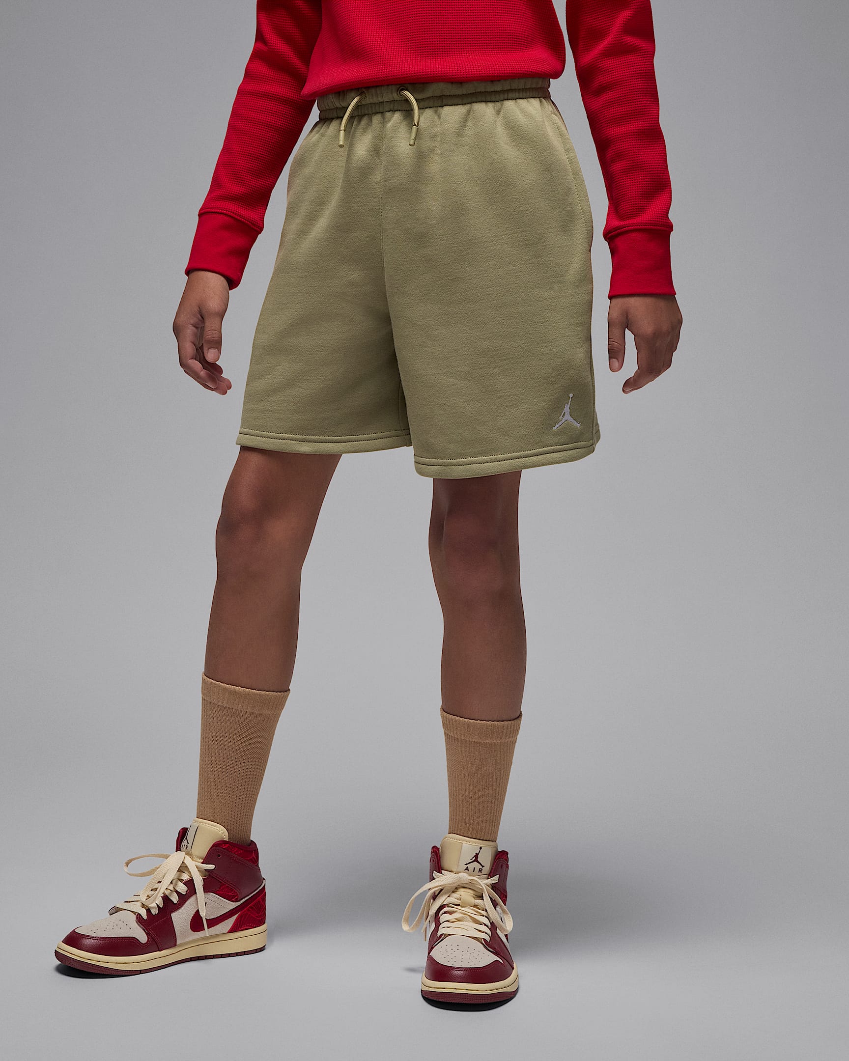 Jordan Brooklyn Fleece Big Kids' Shorts - Medium Khaki