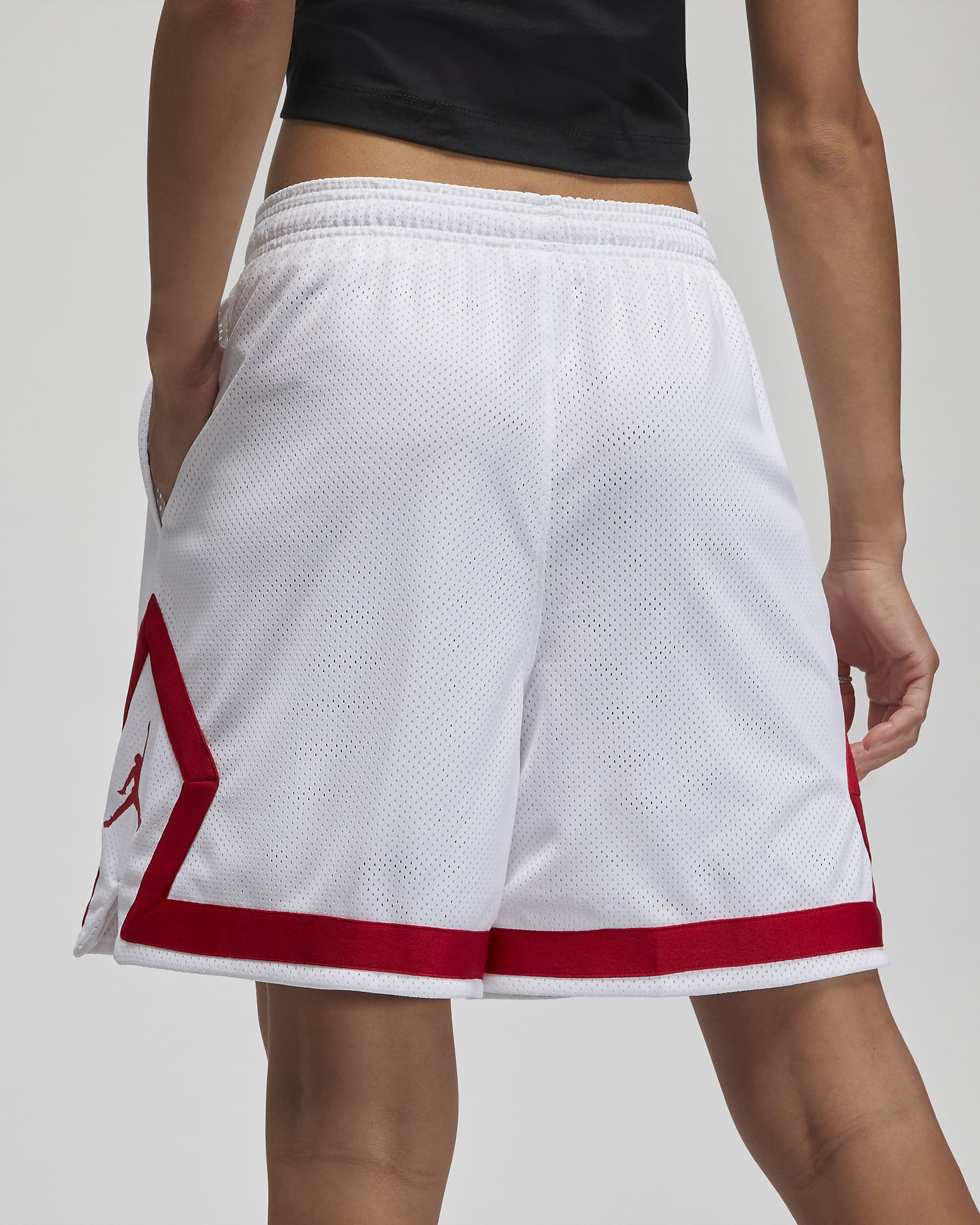 Shorts Jordan (Her)itage Diamond för kvinnor - Vit/Gym Red