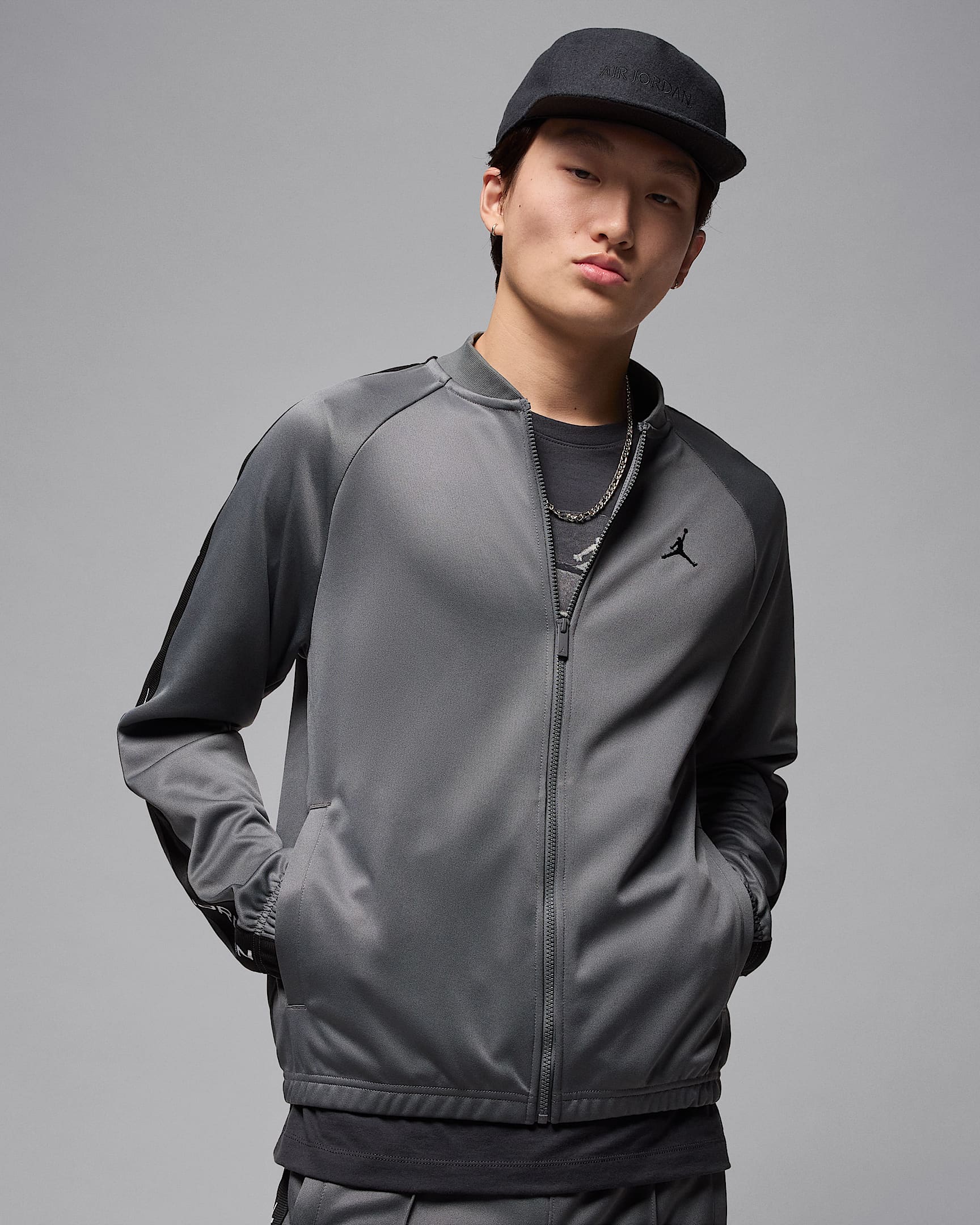 Jordan Essentials Erkek Eşofman Ceketi - Iron Grey/Siyah/Siyah