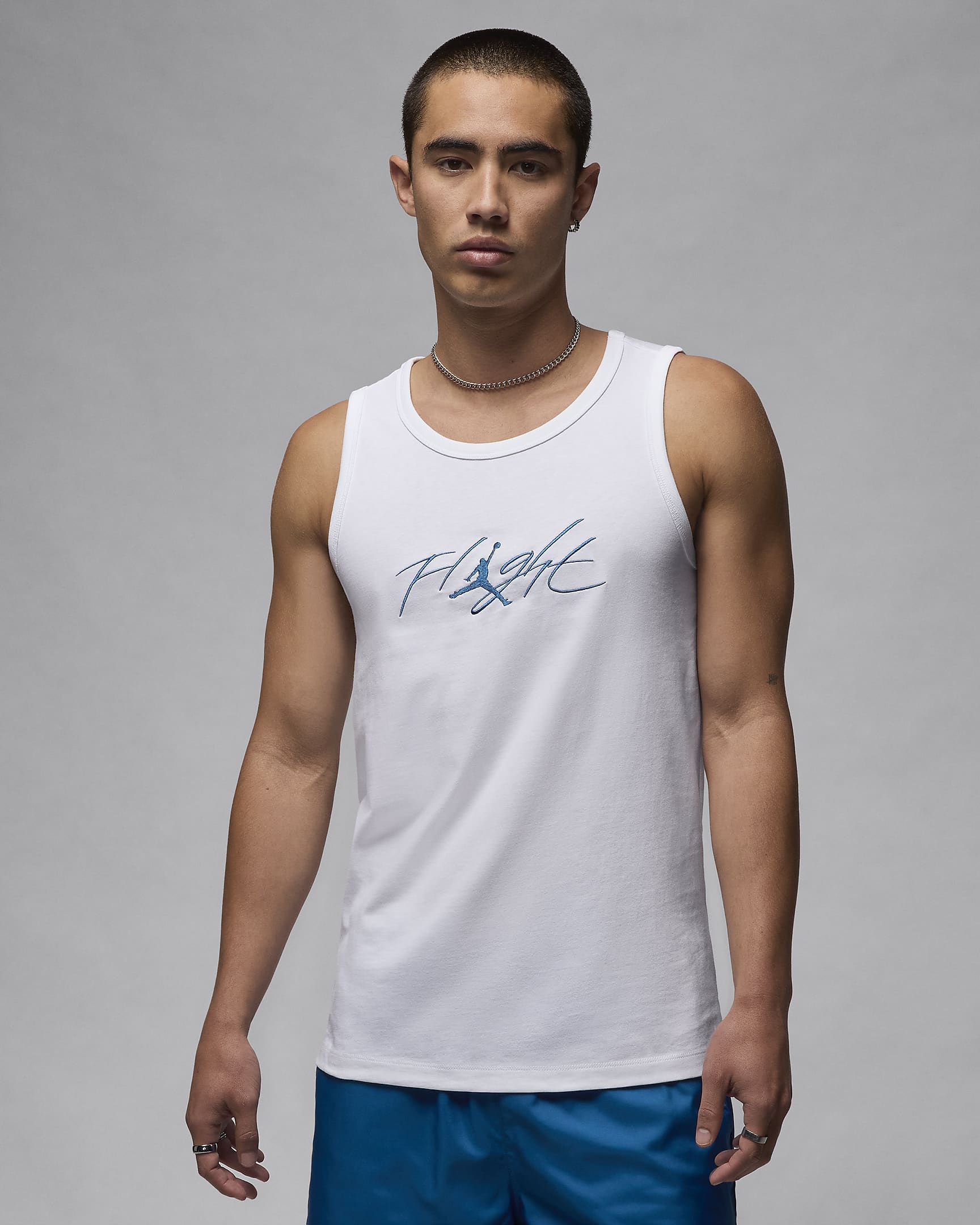 Jordan Flight Essentials Men's Tank - White/Industrial Blue/Industrial Blue