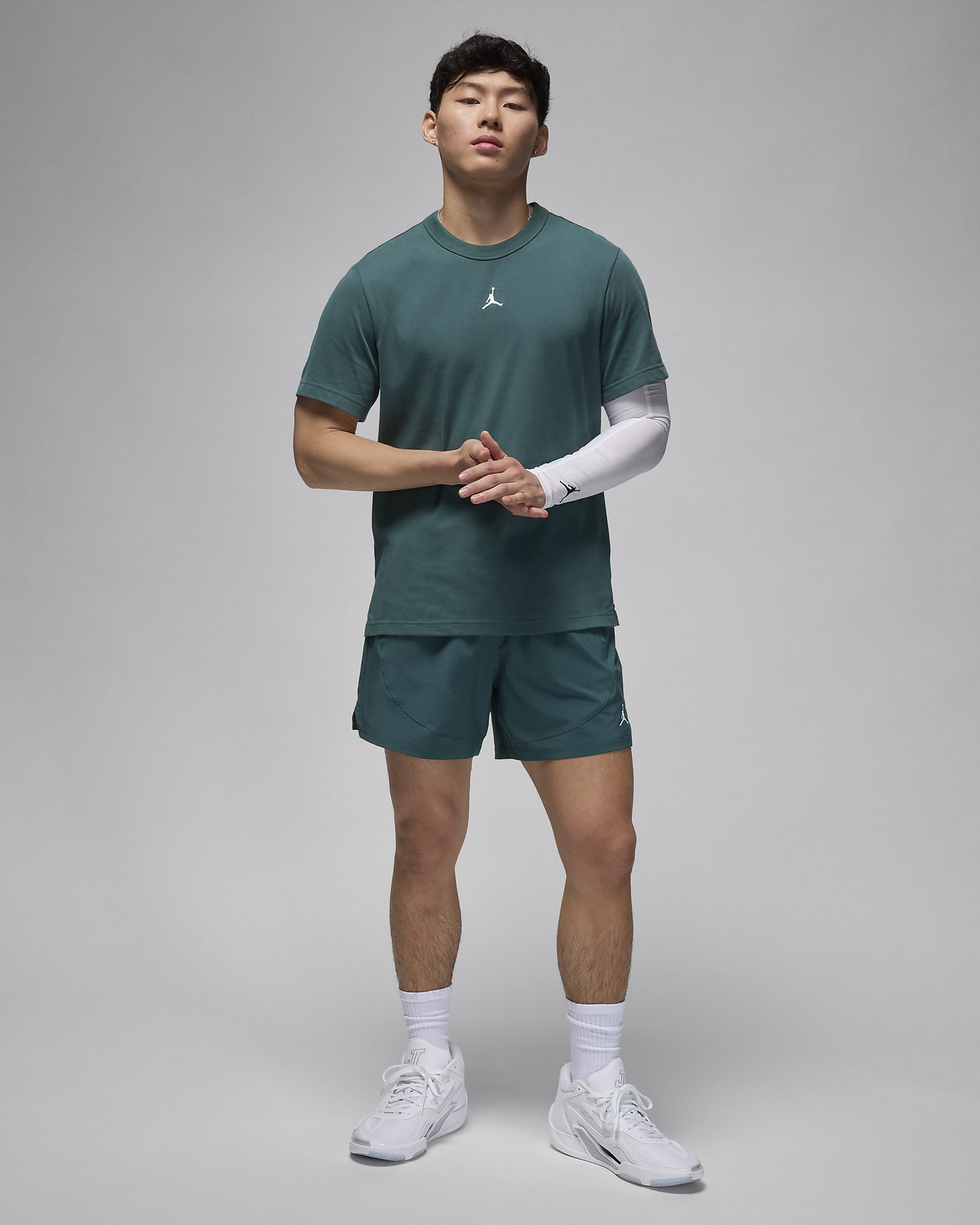 Jordan Dri-FIT Sport 男款梭織短褲 - Oxidized Green/白色