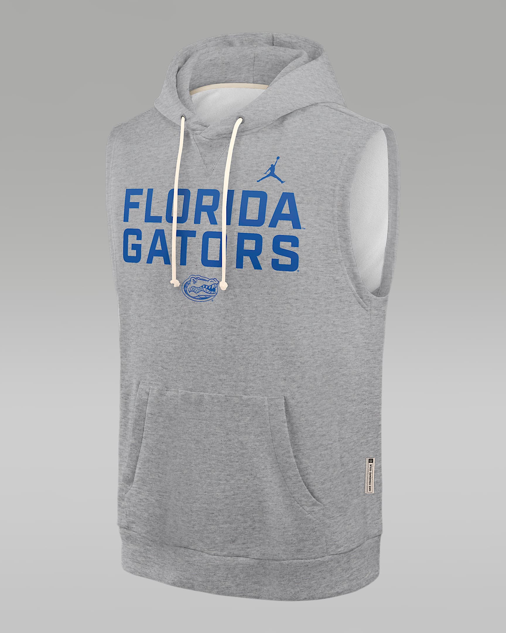 Sudadera con gorro sin cierre sin mangas universitaria marca Jordan Dri-FIT para hombre Florida Sideline - Gris oscuro jaspeado