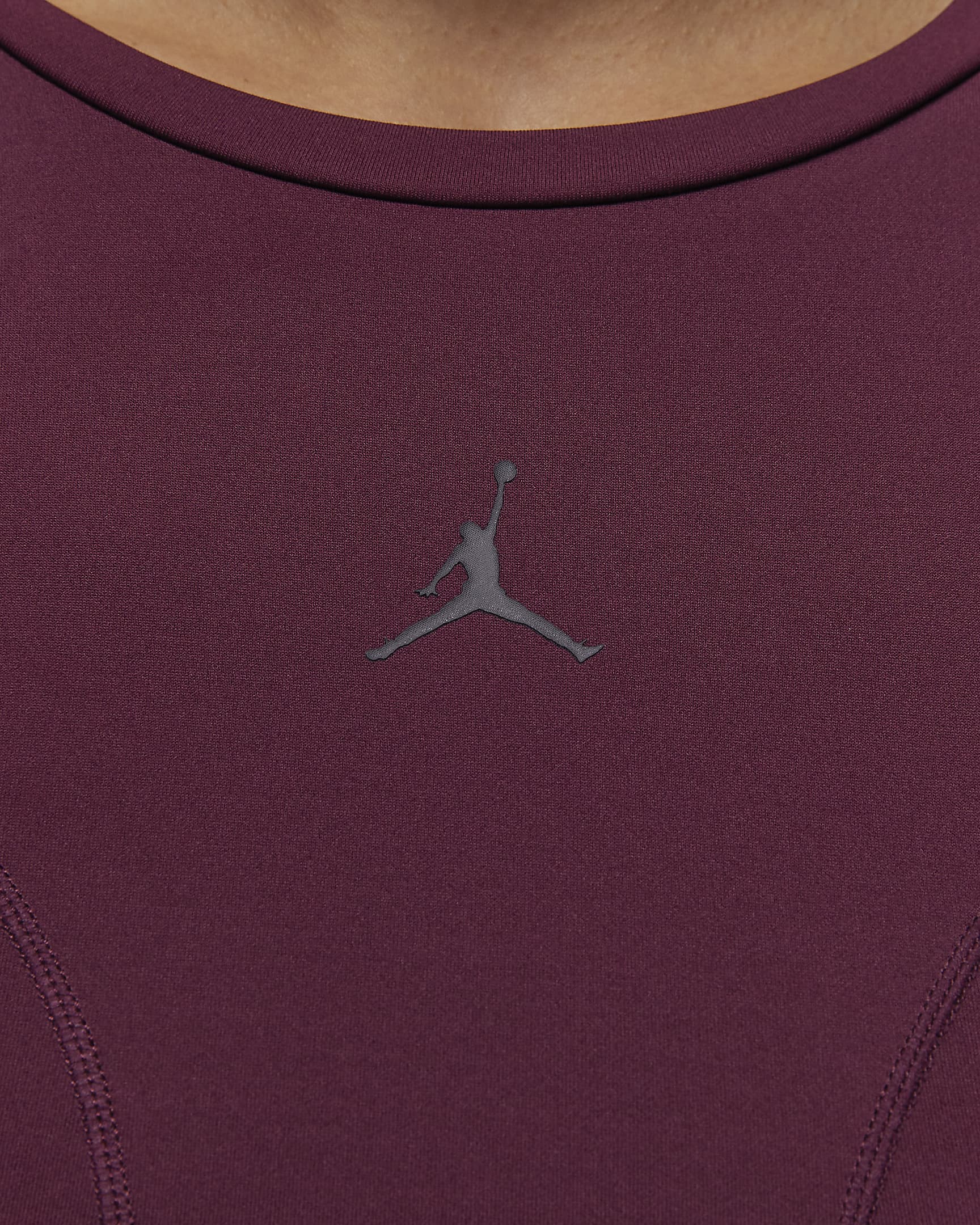 Jordan Sport Double Threat Women's Long-Sleeve Top - Night Maroon/Orange Pulse/Burgundy Ash