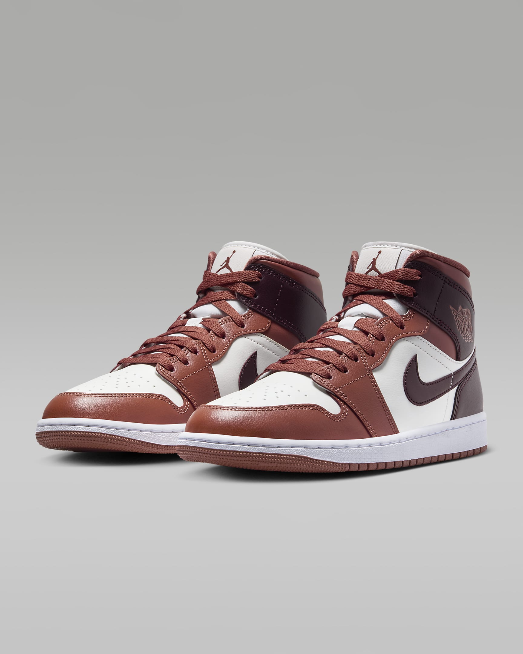 Air Jordan 1 Mid Women's Shoes - Dusty Peach/Sail/White/Night Maroon