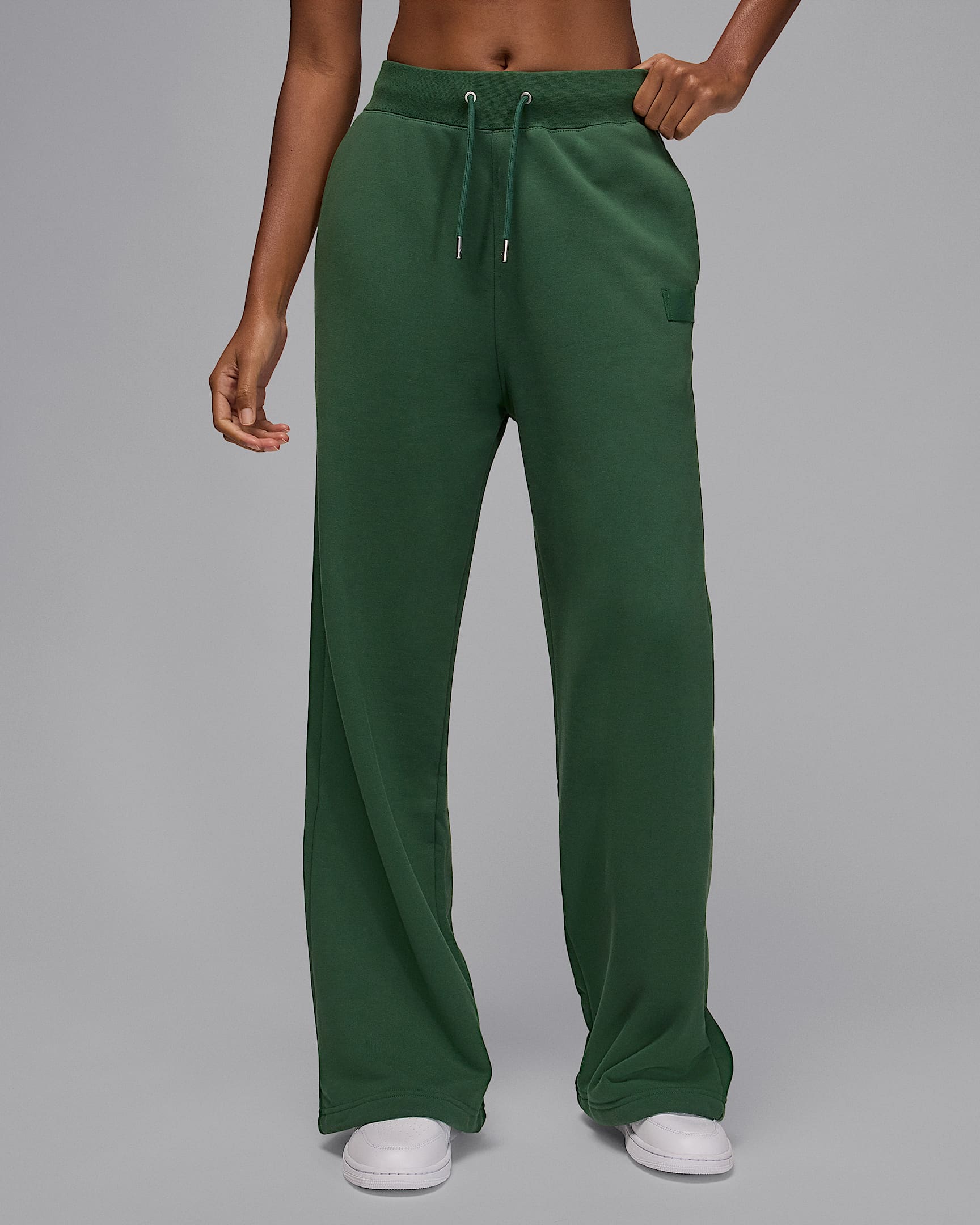 Jordan Flight Fleece Women's French Terry Open-Hem Trousers - Fir/Midnight Green