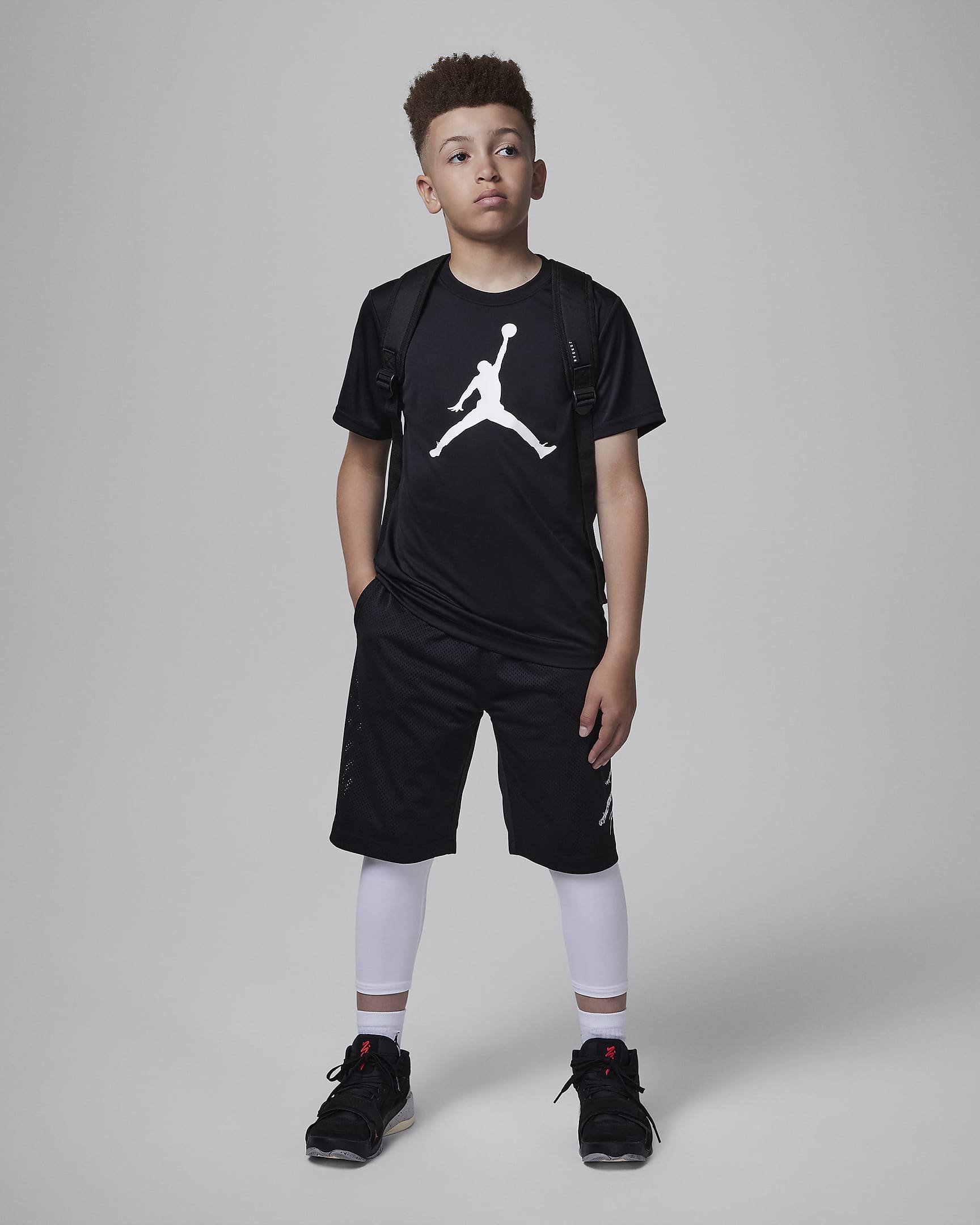 Mallas de compresión para niños talla grande Jordan Dri-FIT MJ Sport - Blanco