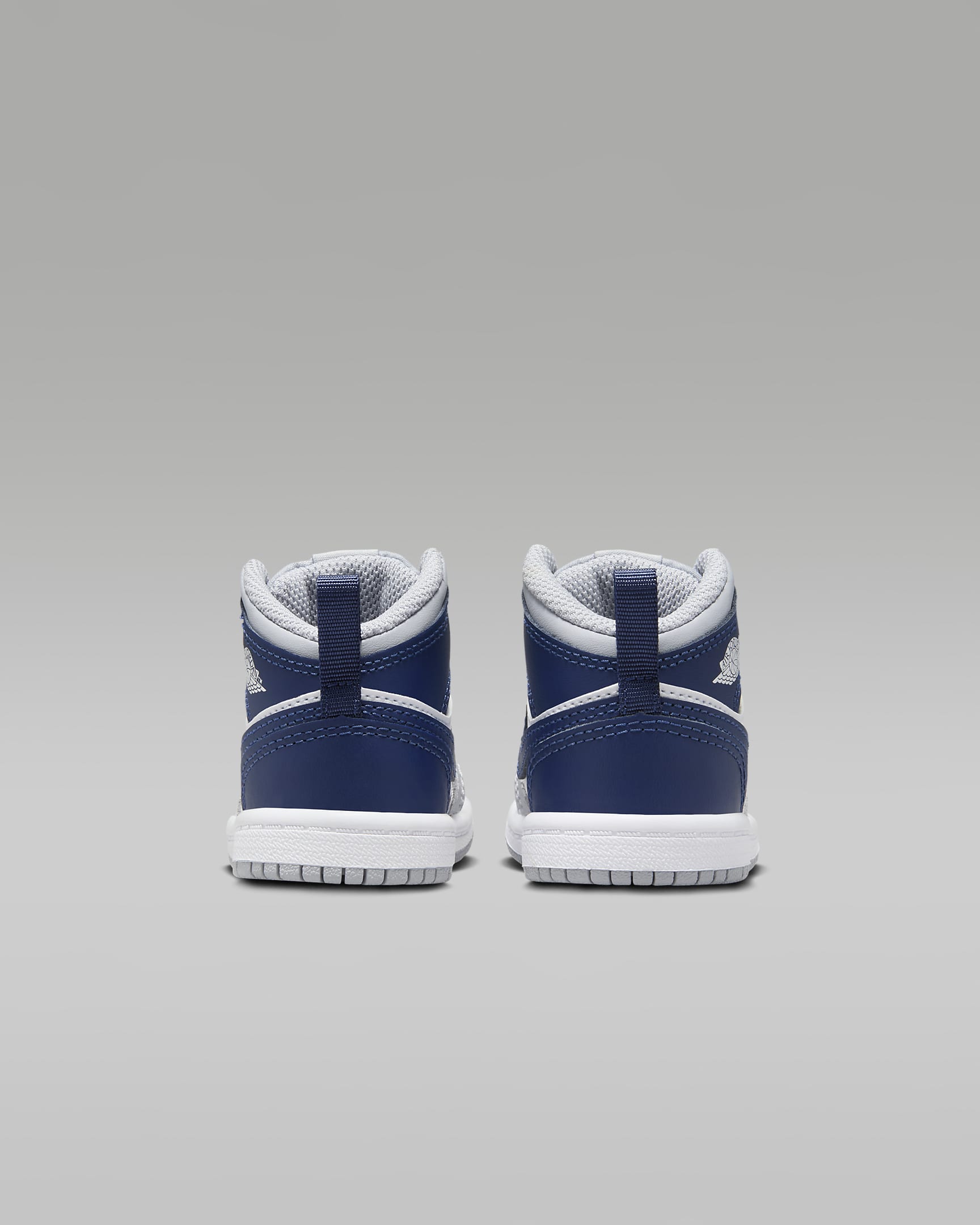 Chaussure Jordan 1 Mid pour Bébé et Petit enfant - Blanc/Wolf Grey/Midnight Navy