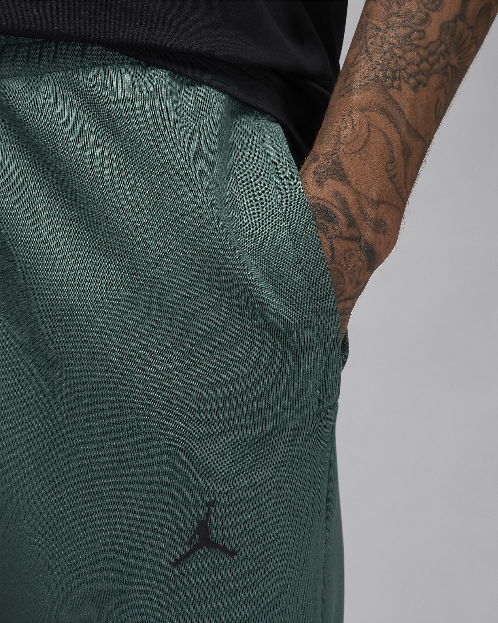 Jordan Sport Hoop Fleece Dri-FIT herrebukse - Oxidized Green/Svart