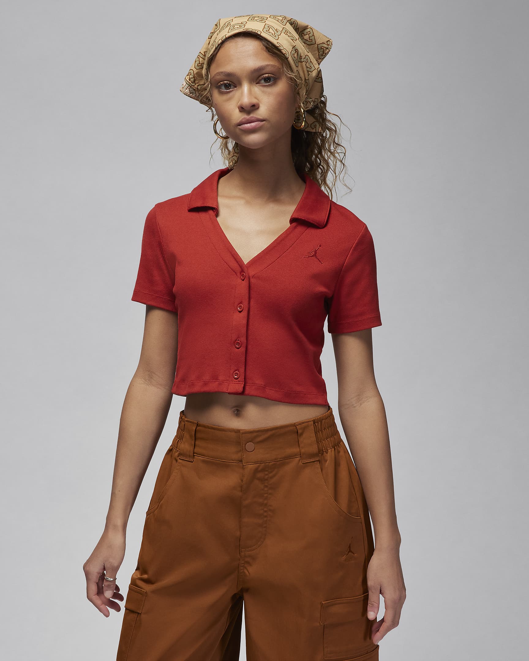 Top in maglia a manica corta Jordan – Donna - Dune Red