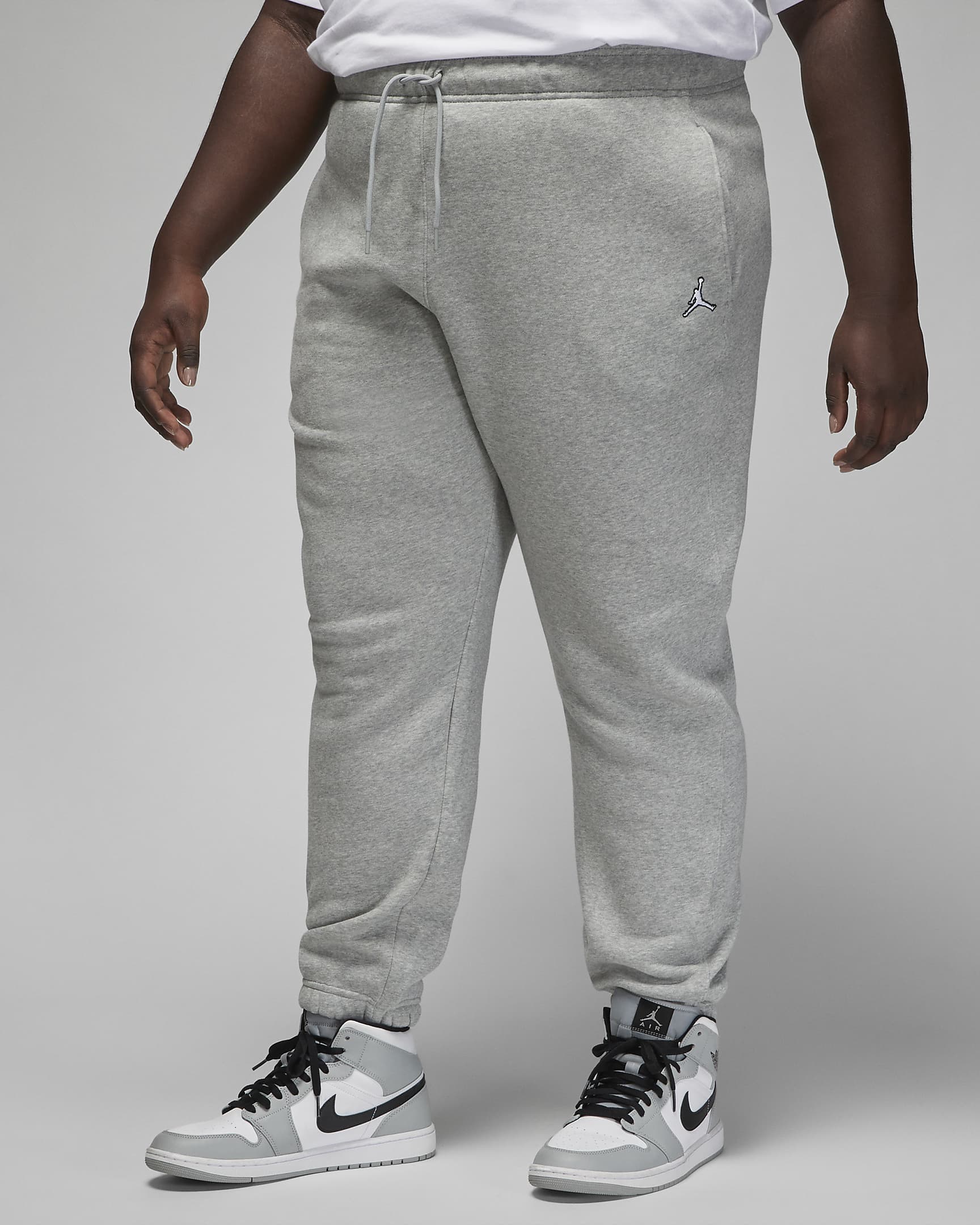 Jordan Brooklyn Women's Fleece Trousers (Plus Size) - Dark Grey Heather/White