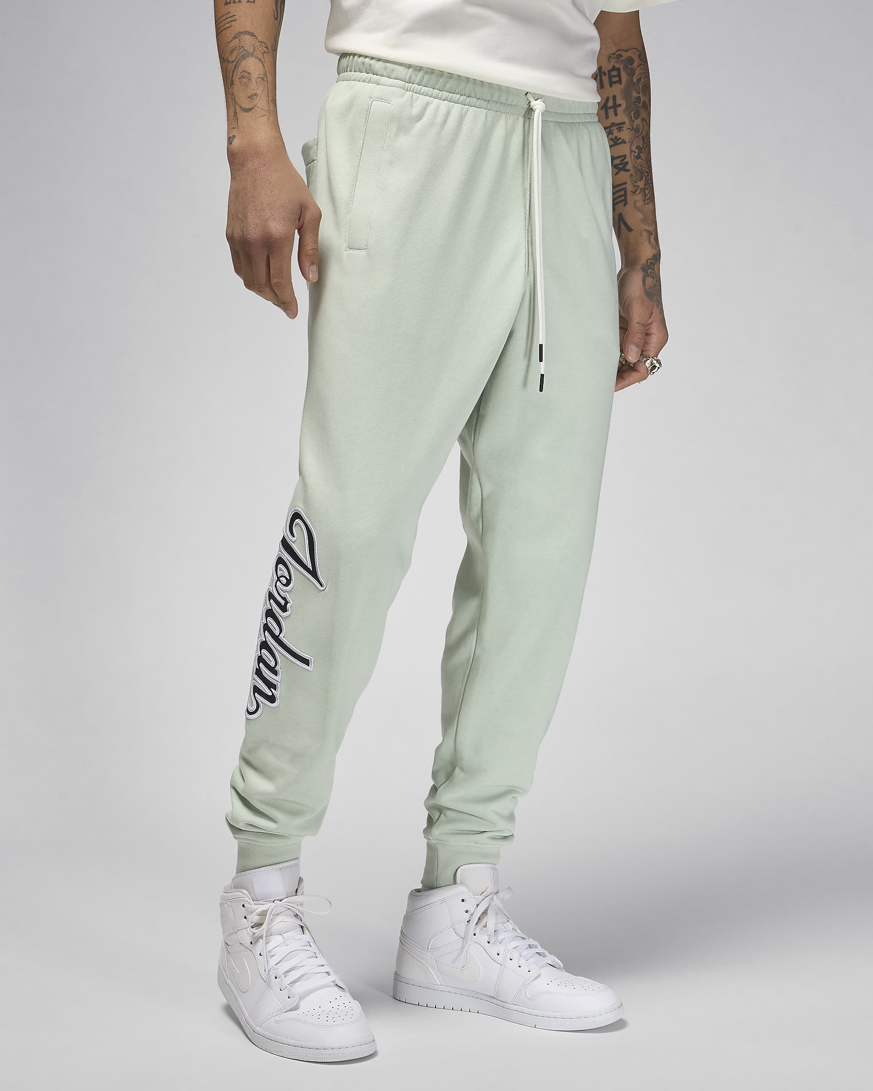 Jordan Flight MVP Men's Lightweight Fleece Trousers - Seafoam/Black/Black