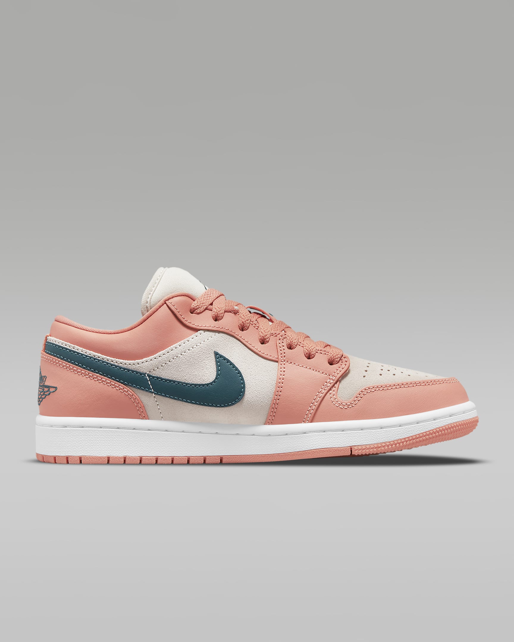 Air Jordan 1 Low Women's Shoes - Light Madder Root/Light Orewood Brown/Dark Teal Green