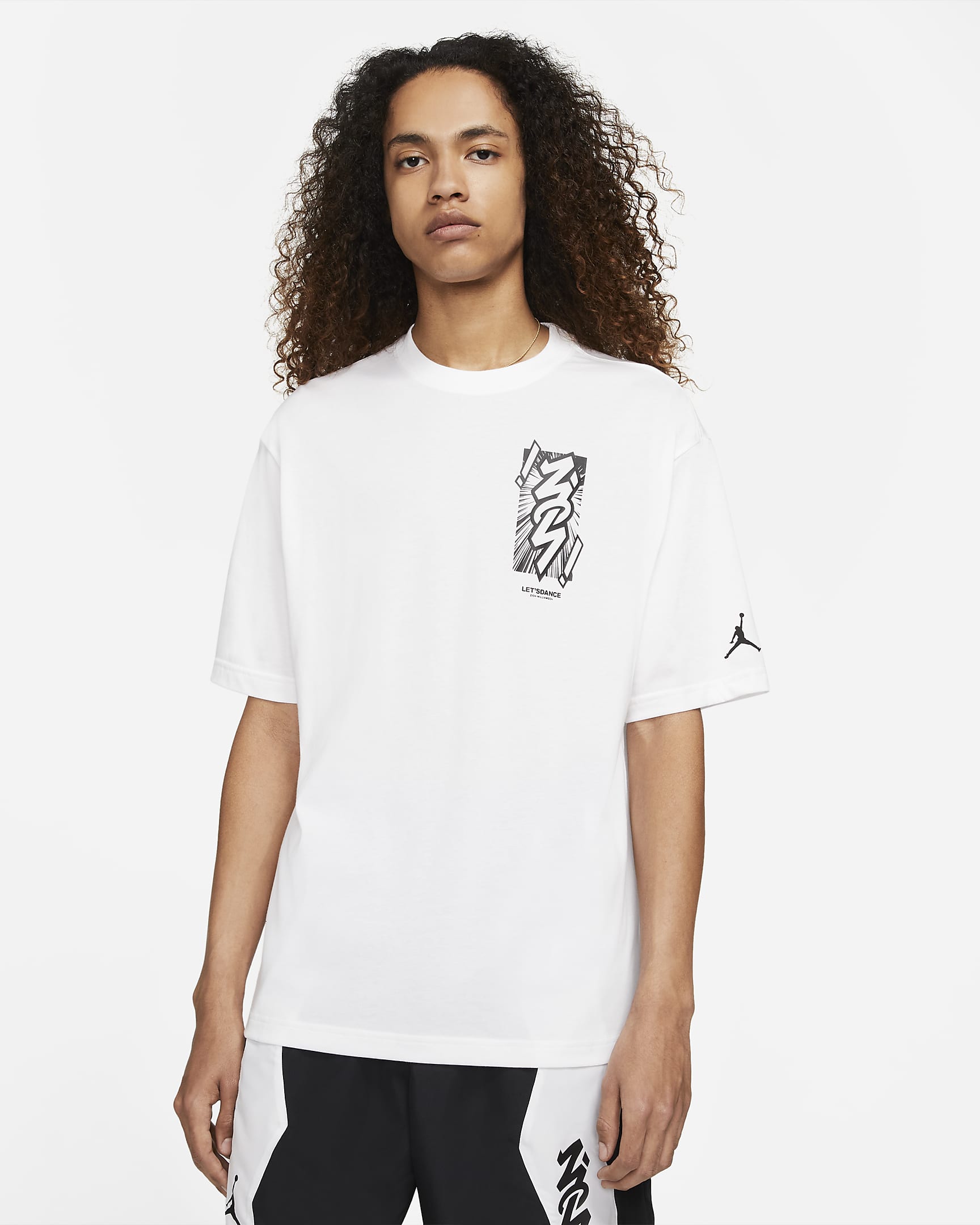 Playera de manga corta para hombre Jordan Dri-FIT Zion - Blanco/Negro