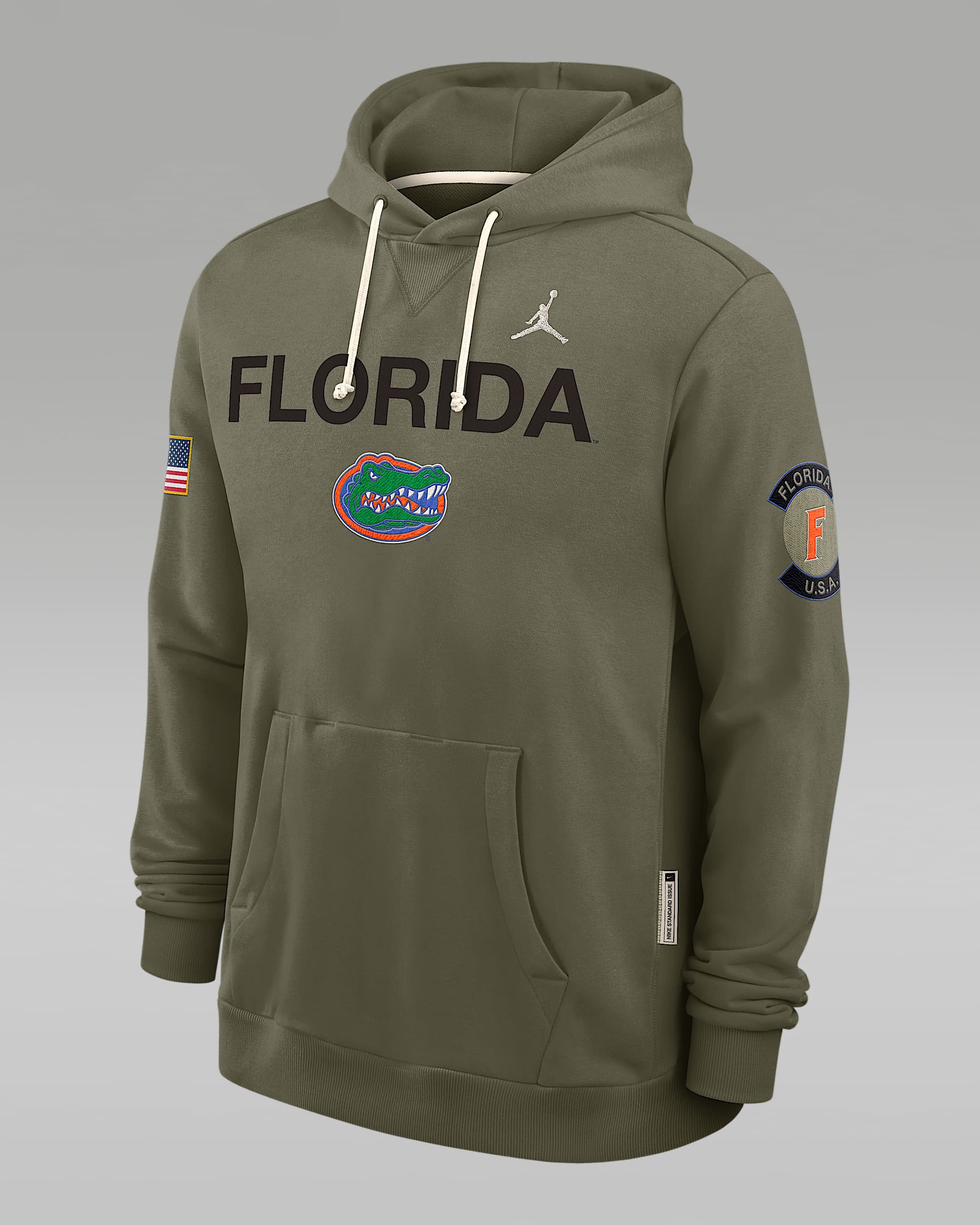 Florida 2025 Military Appreciation Men's Jordan Brand Dri-FIT College Pullover Hoodie - Olive