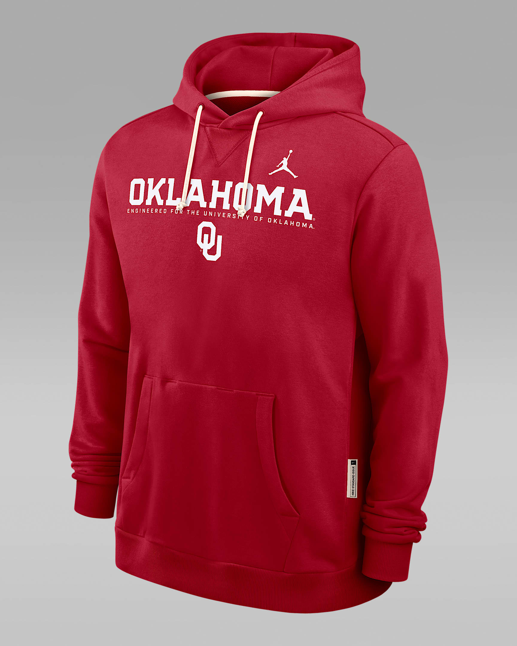 Oklahoma Sideline Men's Jordan Brand Dri-FIT College Pullover Hoodie - Crimson